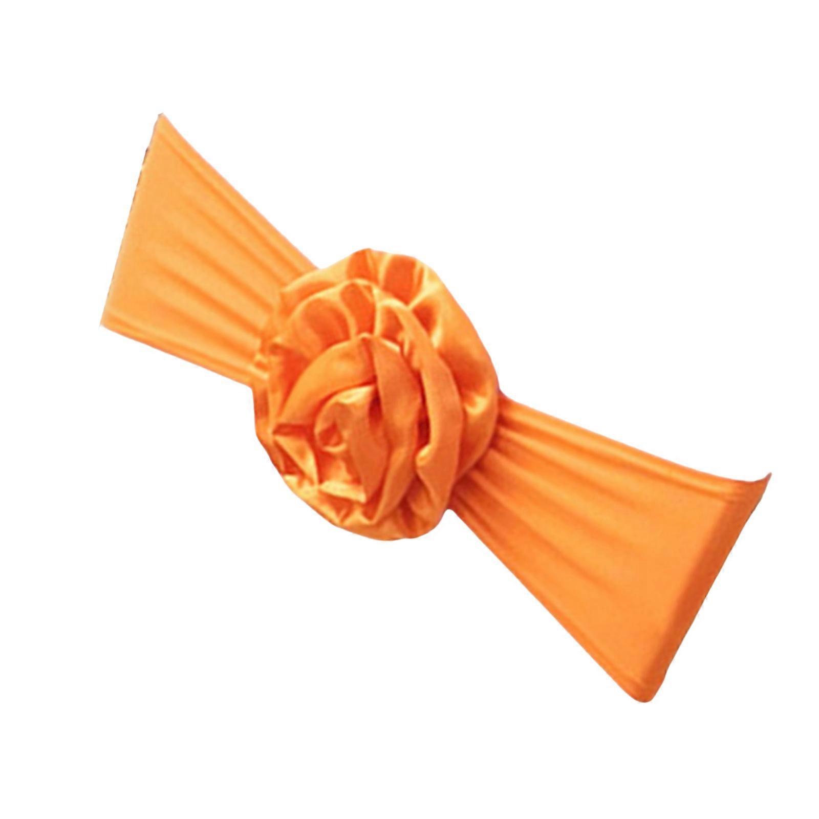 Chaise Dos Fleur Décoration Ruban Chaise Fleur Haute Élasticité Fleur pour Mariages et Célébrations couleur orange