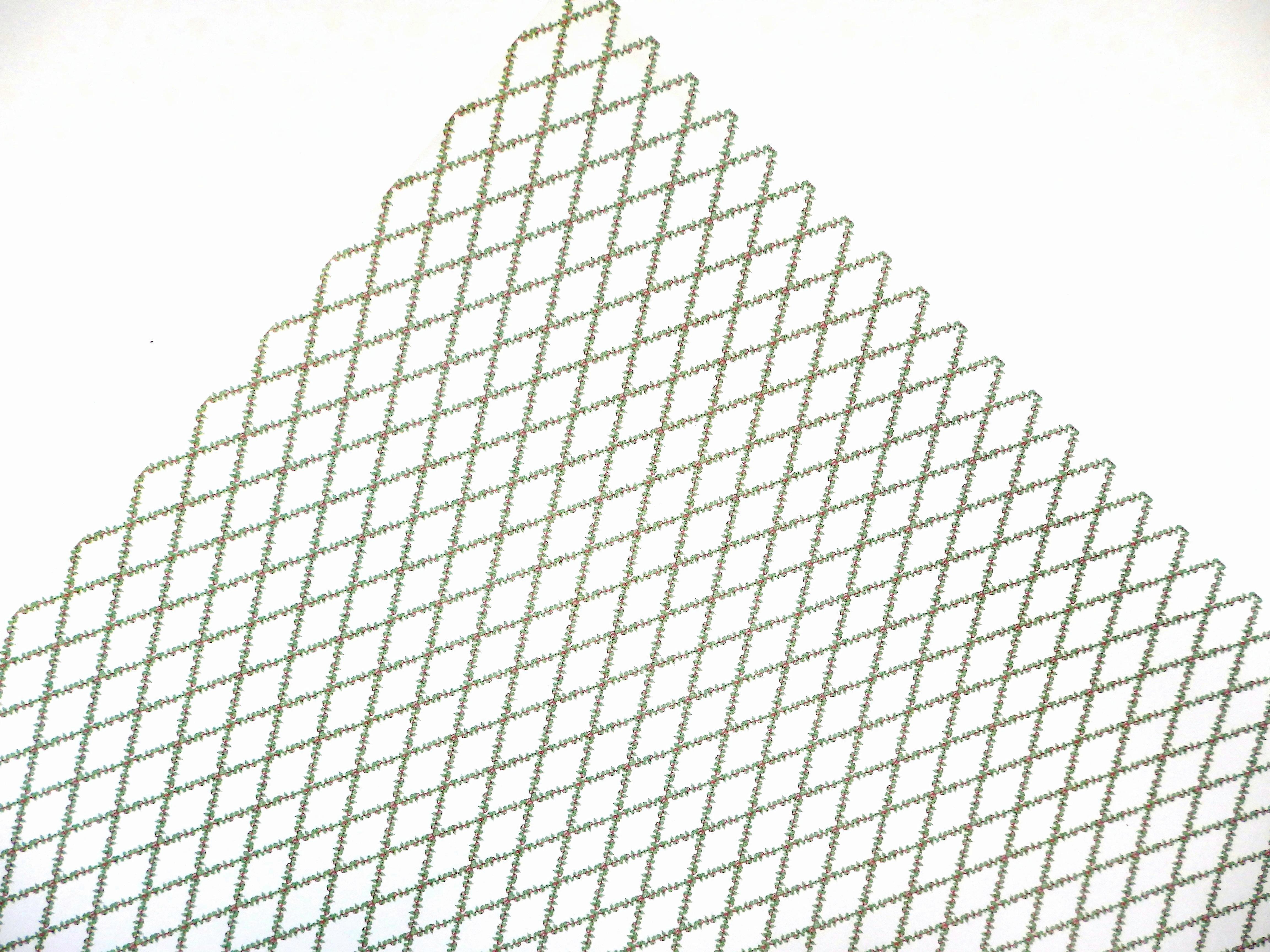 娃娃屋 Tamzin 绿色红色在白色微型打印 1：12 壁纸集 3