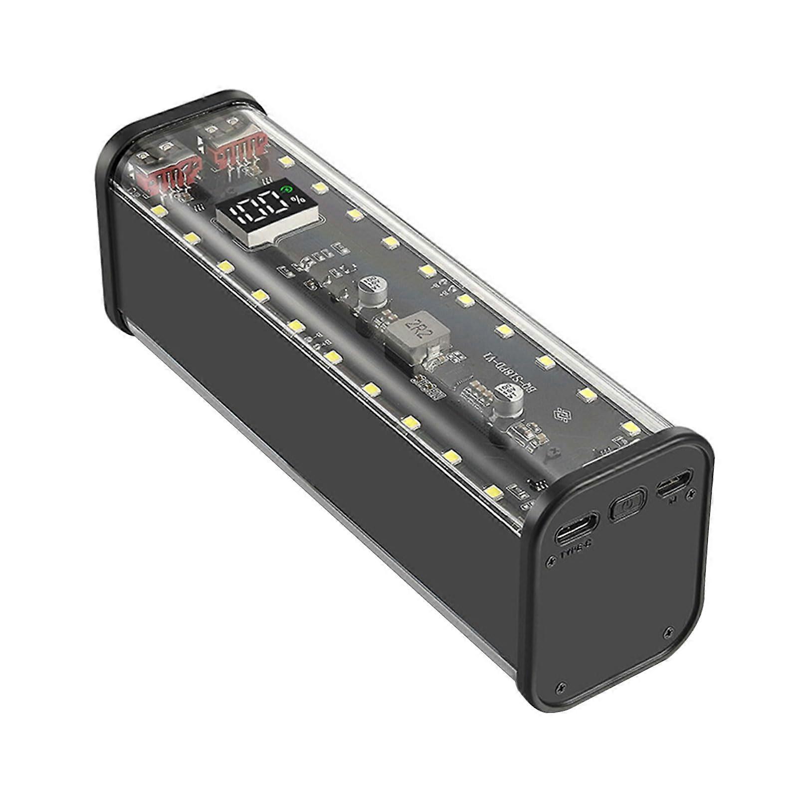 Portable 8x18650 Battery Storage Box With Quick Charging And MultiProtection Features Black