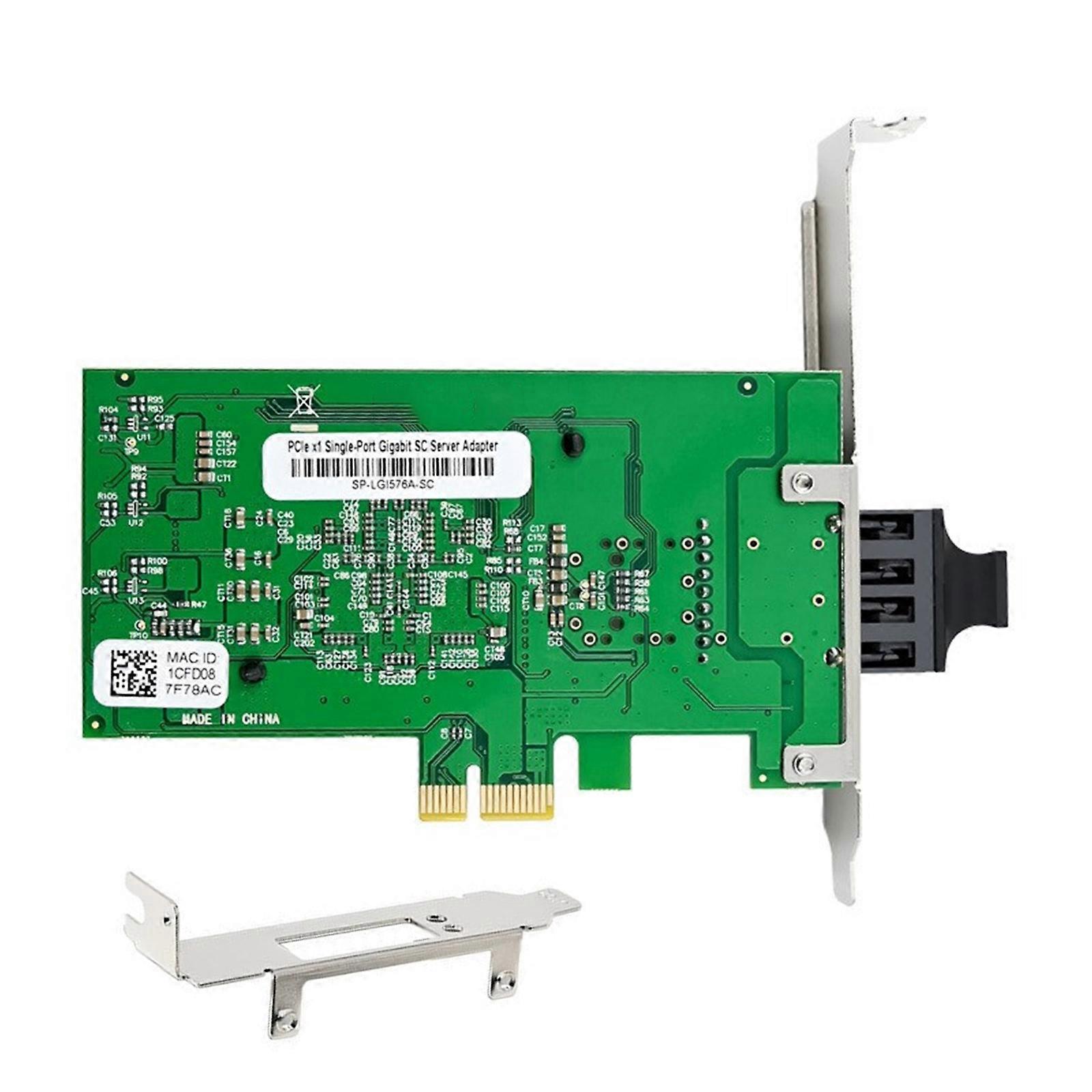 82576F1 Networking Adapter Gigabit Fiber Ethernet PCIE Card 82576EB Control Chip 1000Mbps for Professional Use Multicolor