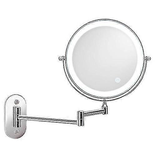 8 Inch LED Double-Sided Makeup Mirror 3-Tone Light Wall Mount