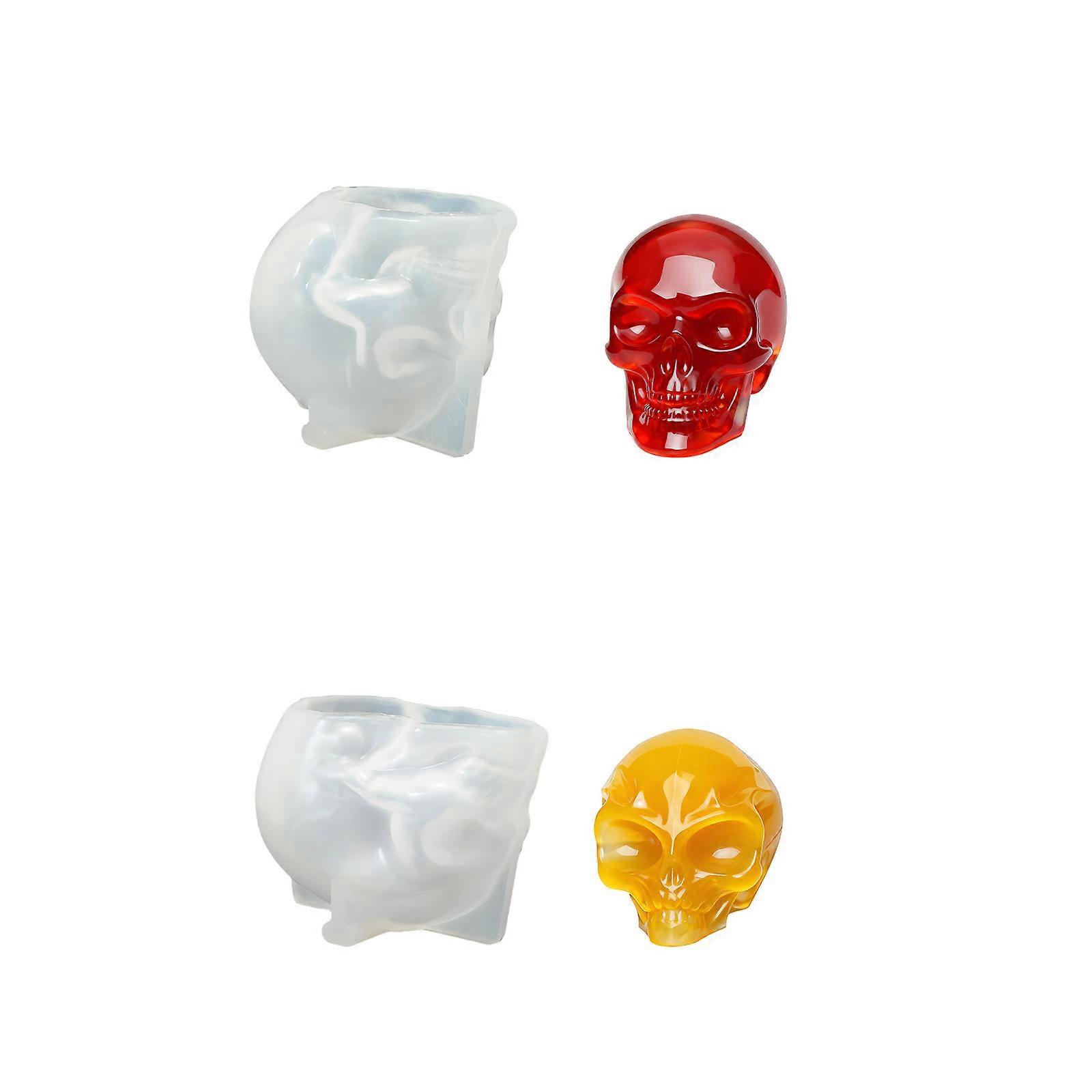 Set of 2 Professional Skull Alien Resin Molds Easy Demolding Design Suitable for Artistic Creations and Craft Classes Multicolor