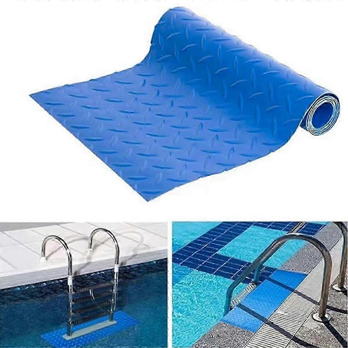 2Pcs PVC Swimming Pool Ladder Step Mat 24 X 9In Non-Slip Step Mat for Pool Step Prevent Slipping