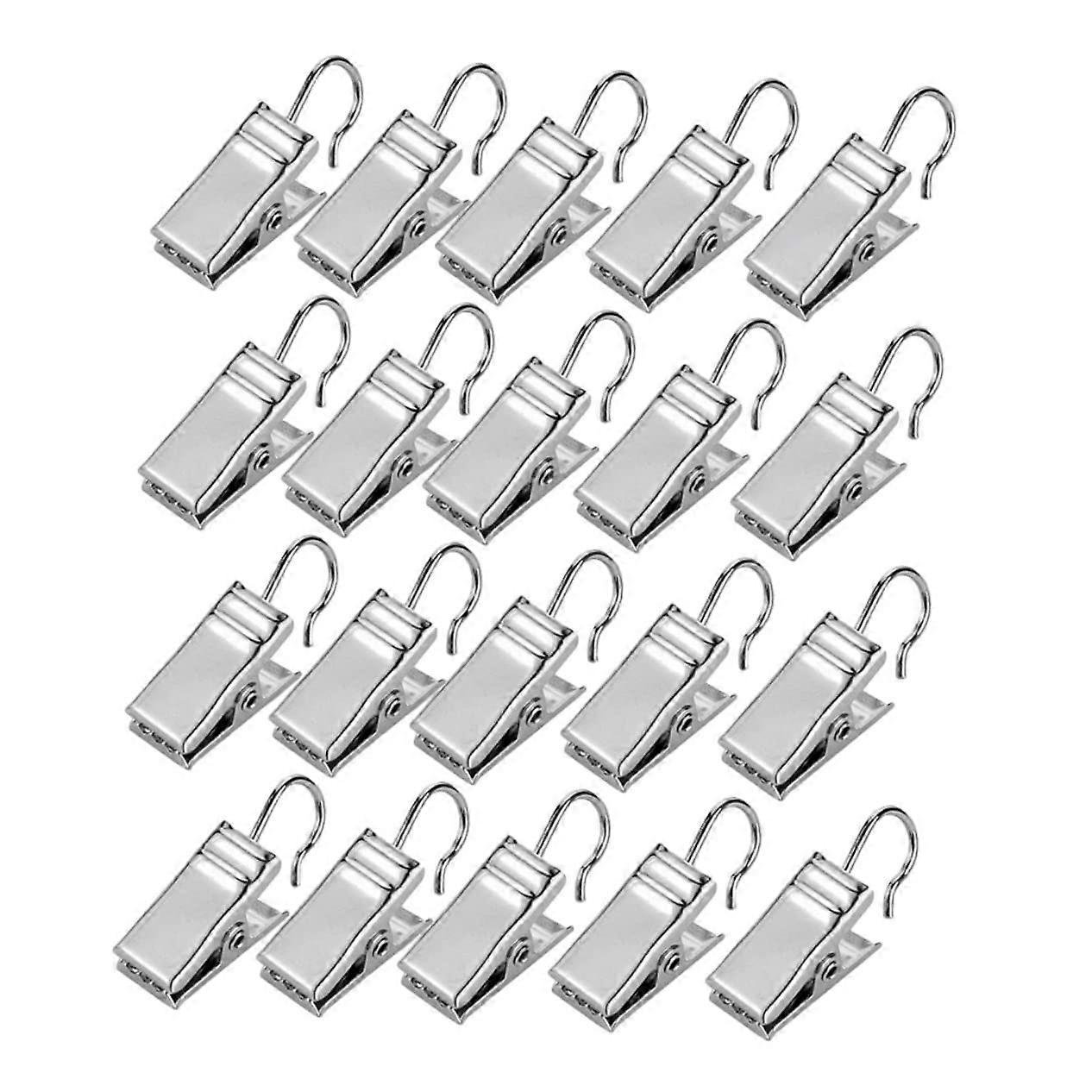 Silver Curtain Clips Hooks Set of 120 for String Lights, Photo Display, Art Crafts, Shower and Outdoor Use