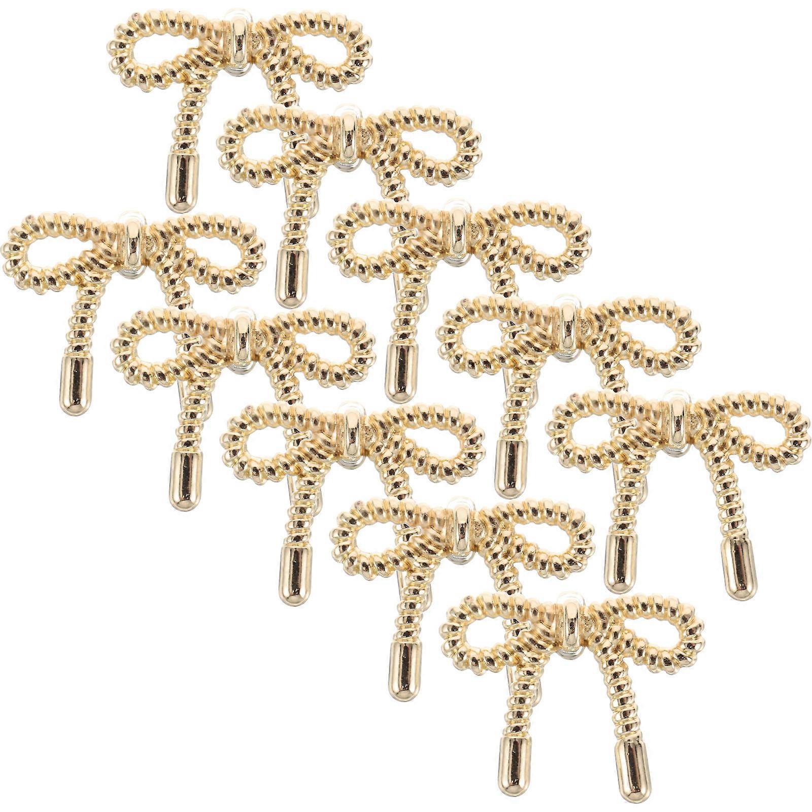 Butterfly Bow Buttons Metal Shank Buttons for Cardigans 10Pcs