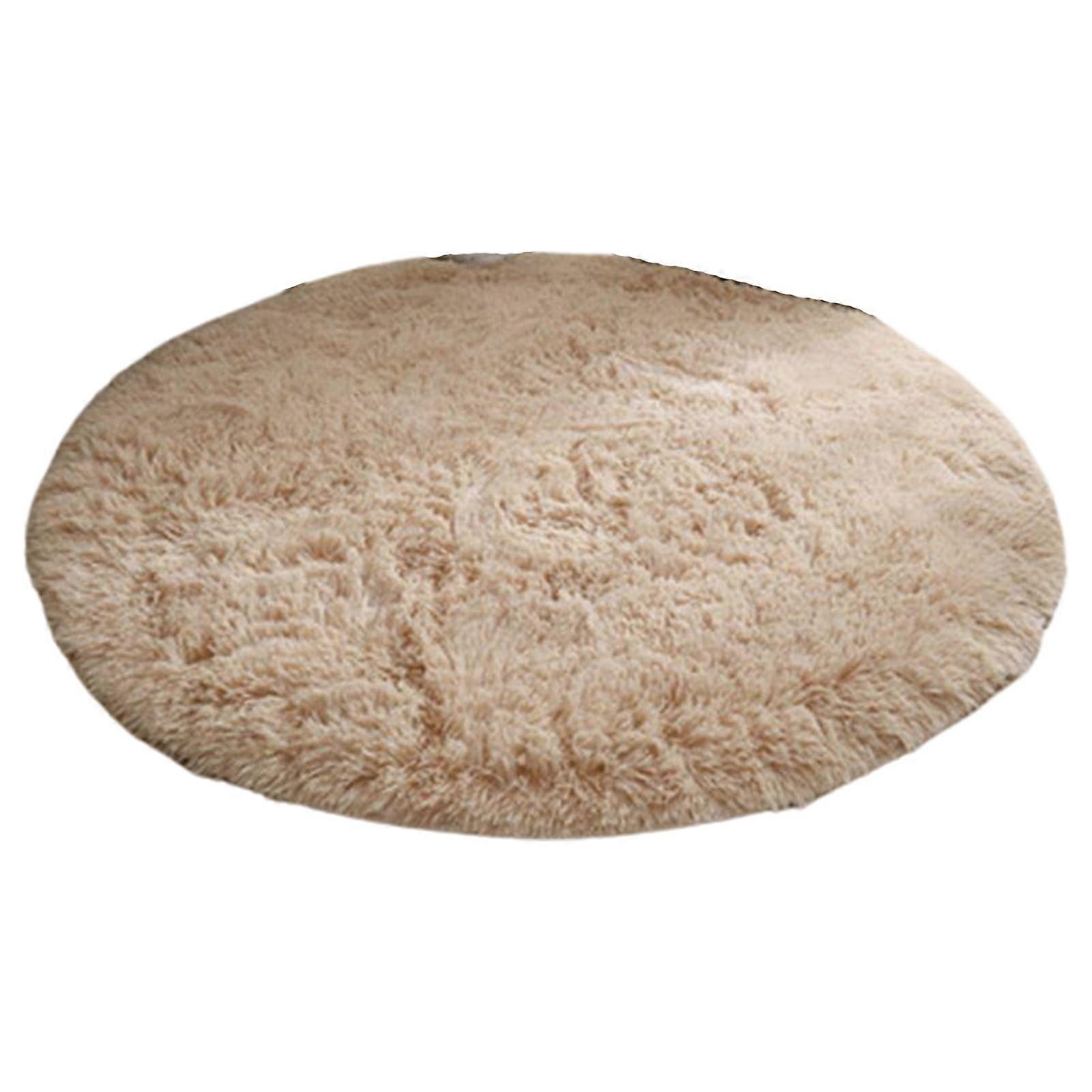 Joyfeel Super Soft Luxury Round Fluffy Area Rug Anti-Slip Bottom Comfortable Plush 80cm Solid Color Bedroom Nursery Area Carpet