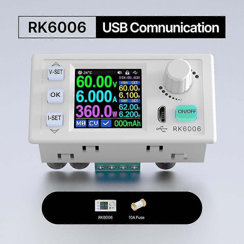 RK6006 RK6006-BT DC Power Supply 4 Digit 60V 6A Voltage Step Down USB/Bluetooth Communication Board Adjustable Buck Converter