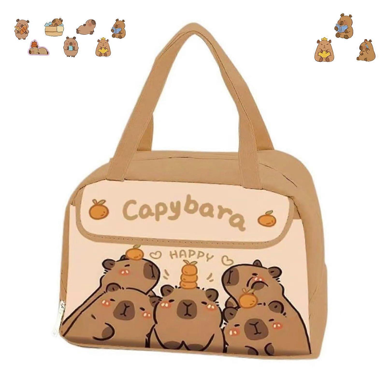 Insulated Waterproof Lunch Bag with Cute Capybara Design, Easy to Clean for School or Work