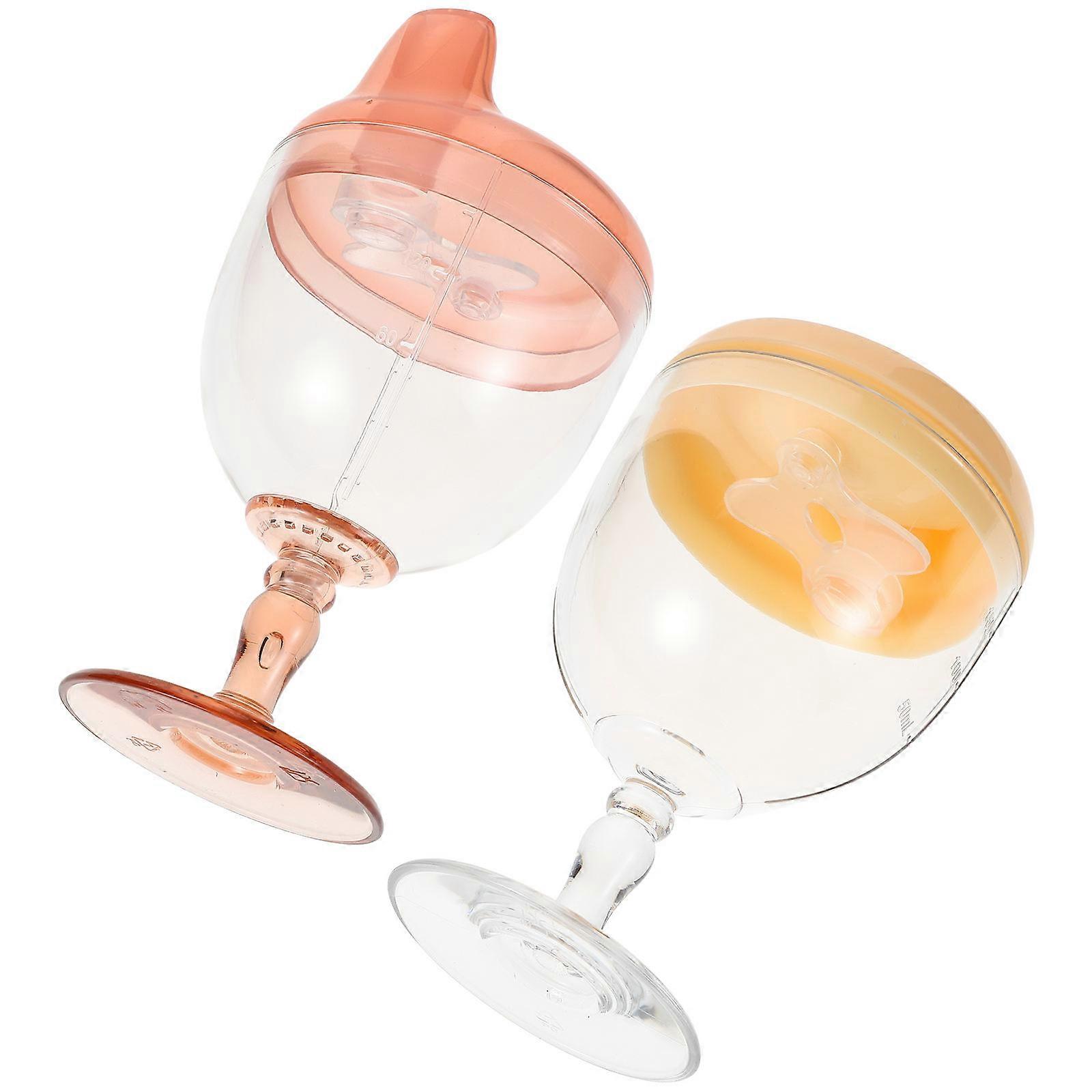 Spill Proof Toddler Cup Goblet for Mealtime Children Plastic Assorted Color Anti-Drop Function 2Pcs