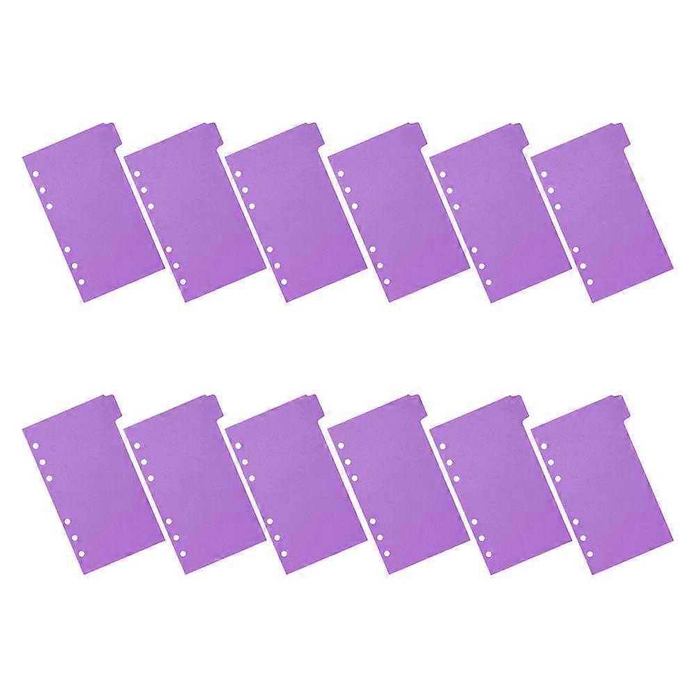 6-Hole Purple Binder Dividers for Daily Use 2Sets of A6 Notebook Dividers