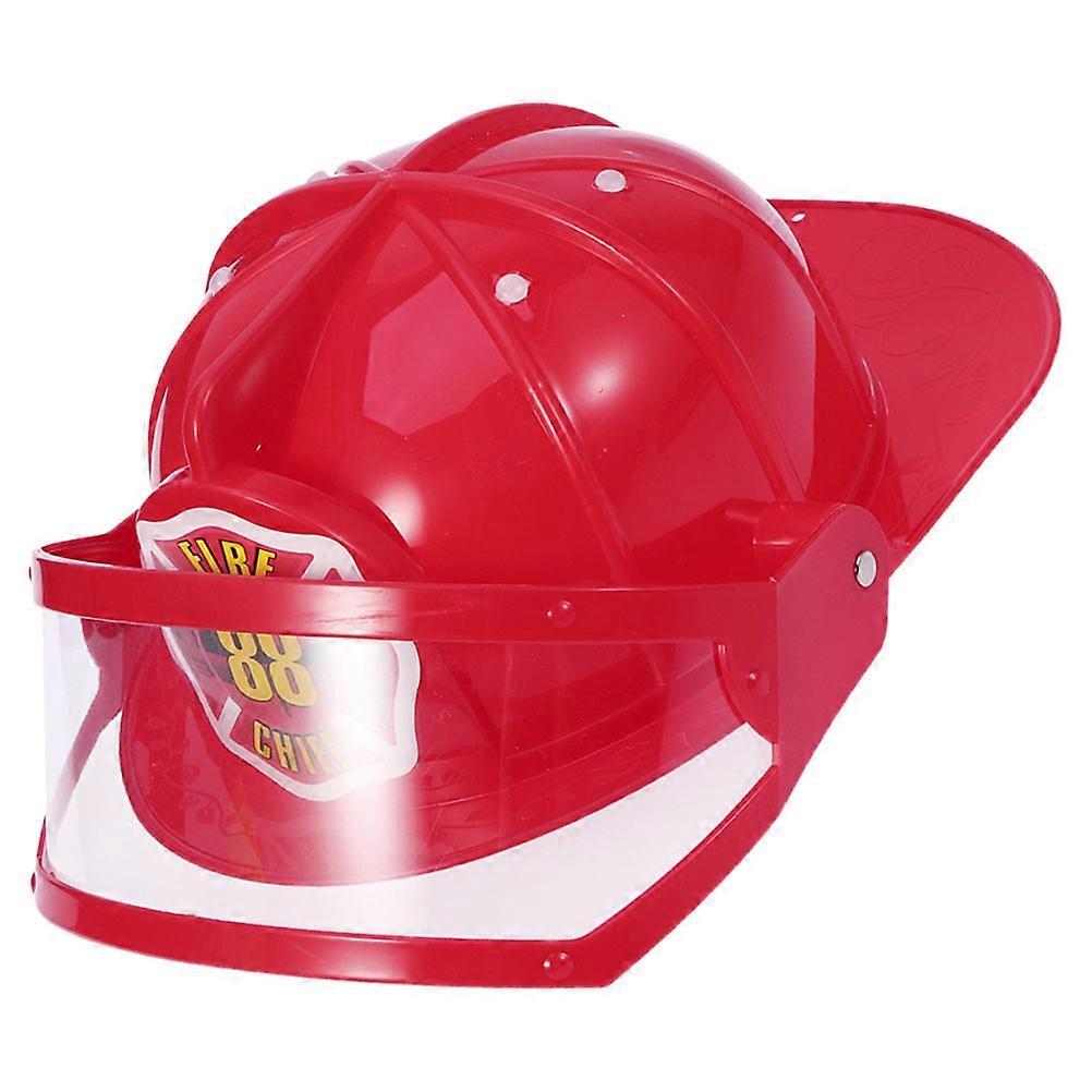 Imaginative Role-Playing Firefighter Hat 2Pcs Set Red Plastic Designed For Children'S Fireman Theme Events