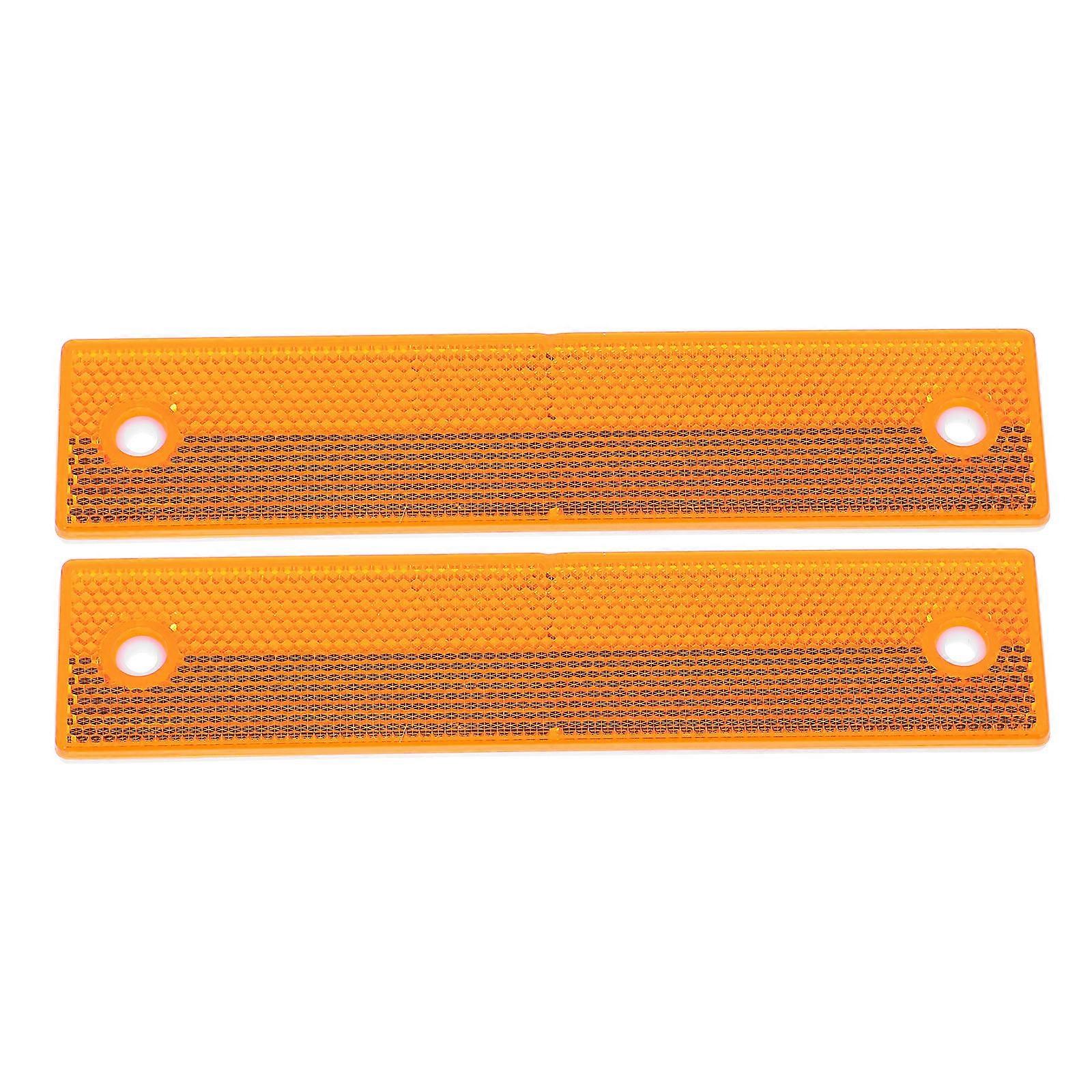 Yellow Reflective Road Marker Rectangular Guardrail Reflector for Night Visibility 2Pcs