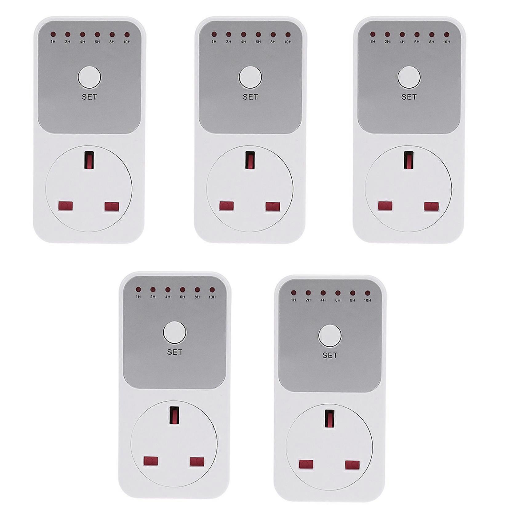 5X Smart Control Countdown Timer Switch Plug-in Socket Auto Shut Off Outlet UK Plug