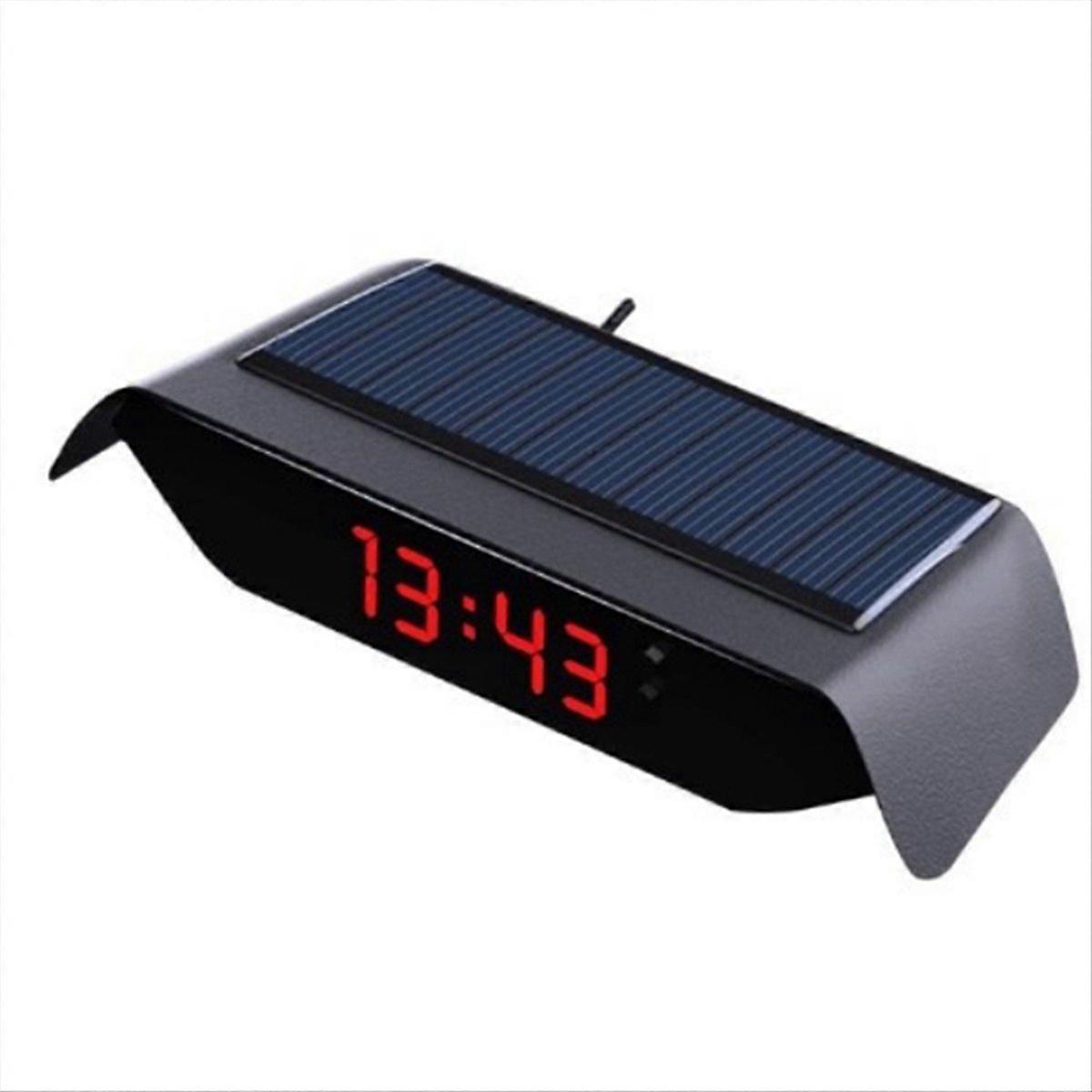 Car Solar Powered Clock, 24 Hour High-Precision Electronic Watch