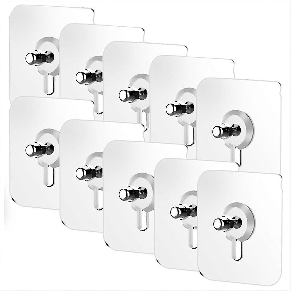 10PCS Drill Free Adhesive Hooks No Trace Screw Sticker
