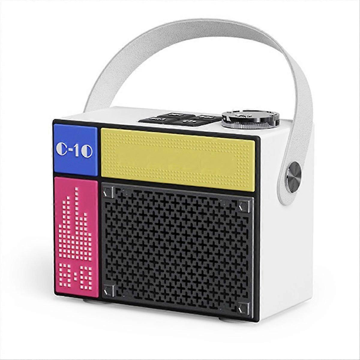 Draagbare Bluetooth-luidspreker, oplaadbare draadloze luidspreker, wit