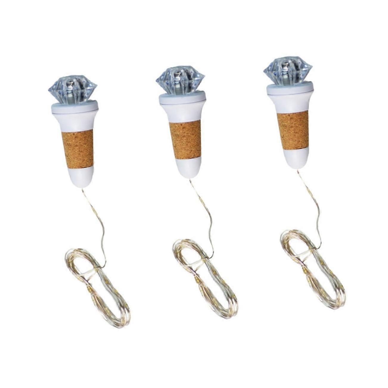 LED Bottle Lights USB Rechargeable Cork String Light Diamond Head for Wine Bottle Decoration