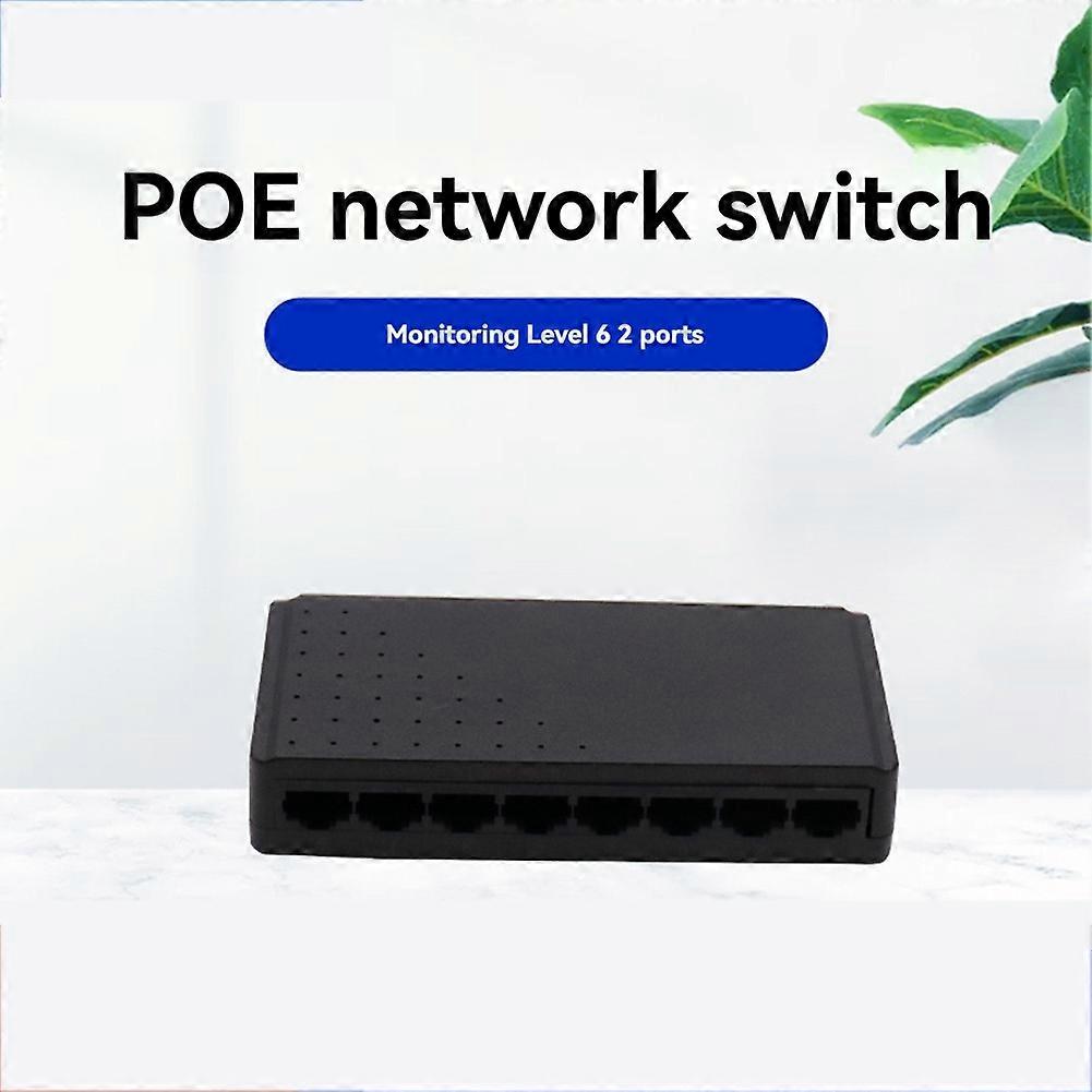PoE Switch 8 Port Ethernet Network Switch 6+2 PoE Injector Adapter for CCTV IP Cameras, High-Speed Data Transfer
