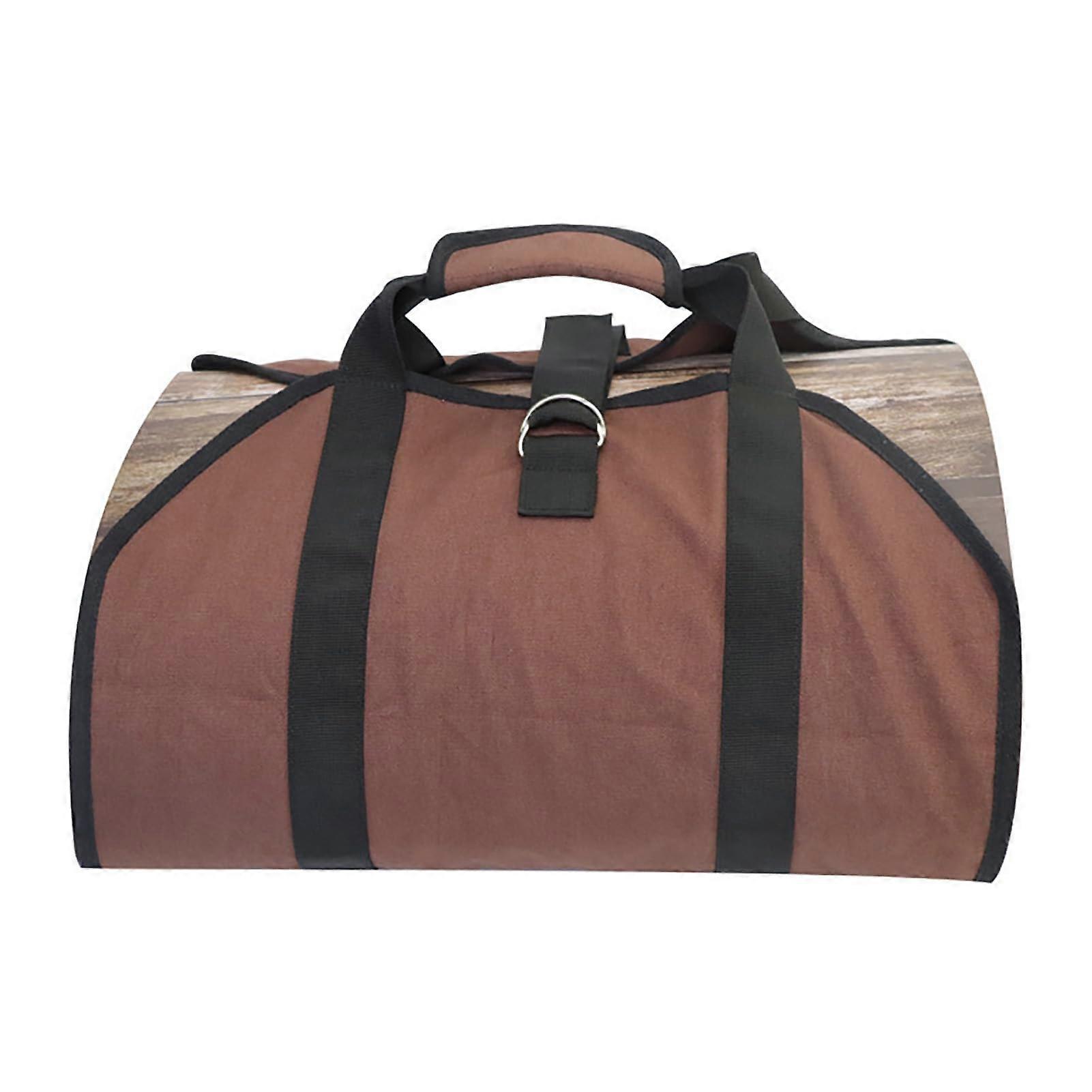 Firewood Carrier Waxed Canvas Log Tote Bag 80kg Load Capacity Waterproof for Fireplace and Camping