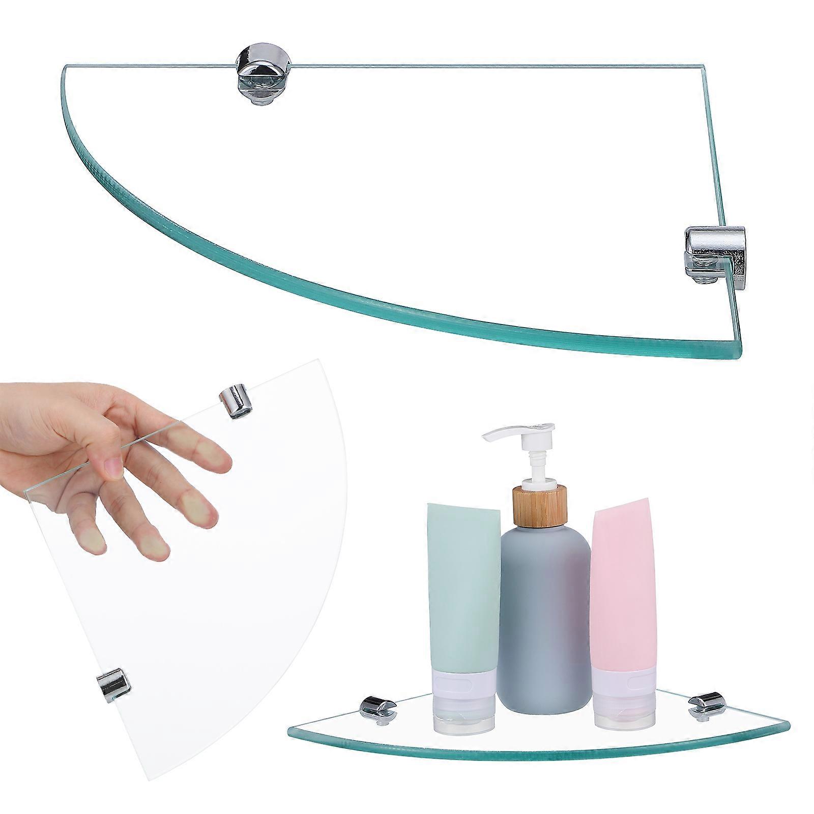 Bathroom Wall Shelf Glass Corner Rack for Storage 6Pcs Bathroom Use