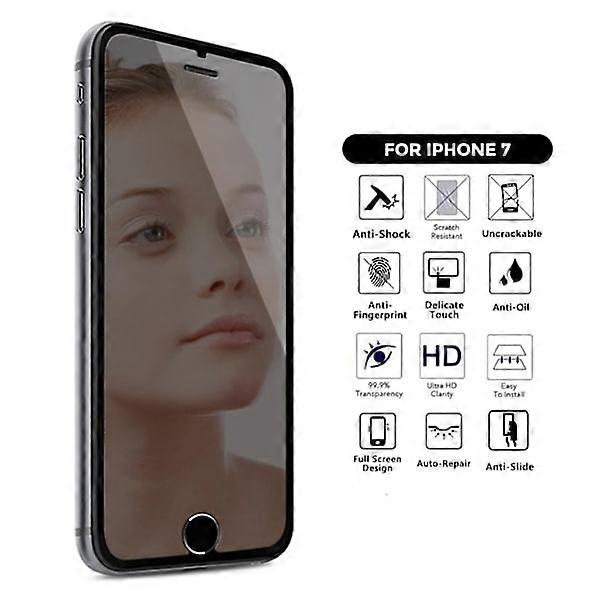 Compatible with iPhone 7 Full Coverage Mirror HD Screen Protector silver