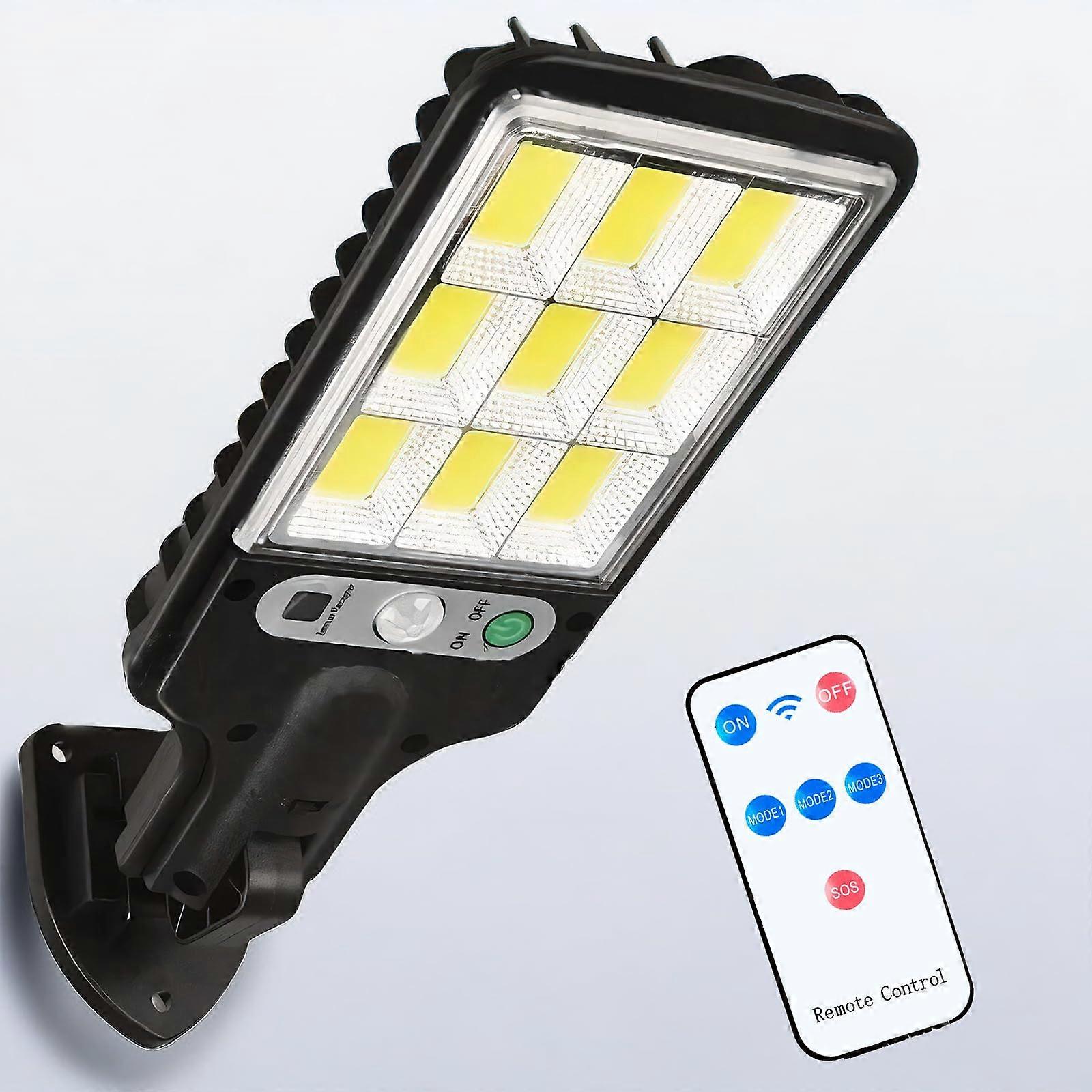 600W Solar Outdoor Lights with Motion Sensor, IP65 Waterproof Ultra Bright LED, 3 Modes, Remote for Garden Patio Fence Yard