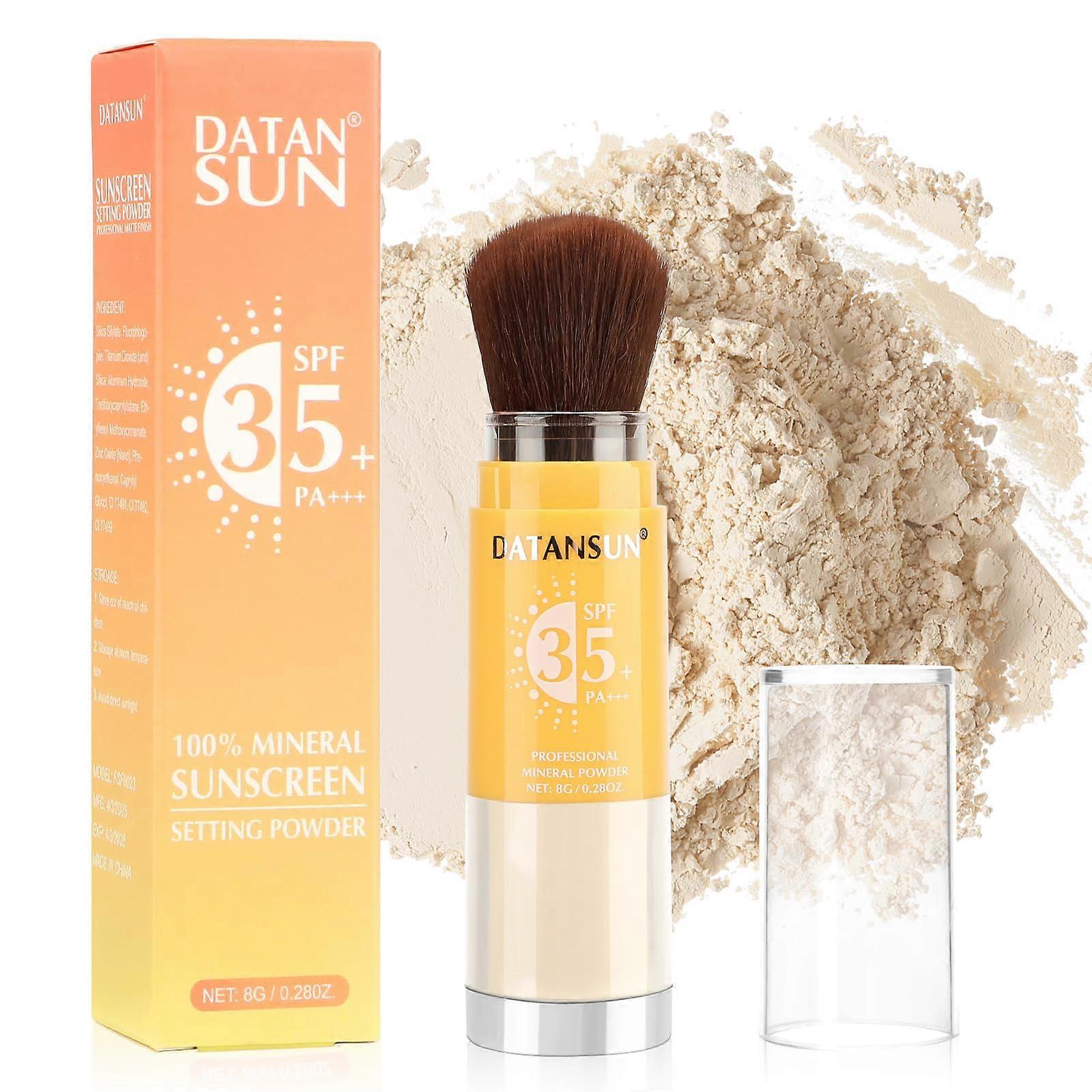 Mineral Sunscreen Setting Powder SPF 35 for Face, Oil Control Matte Finish, 02 Translucent