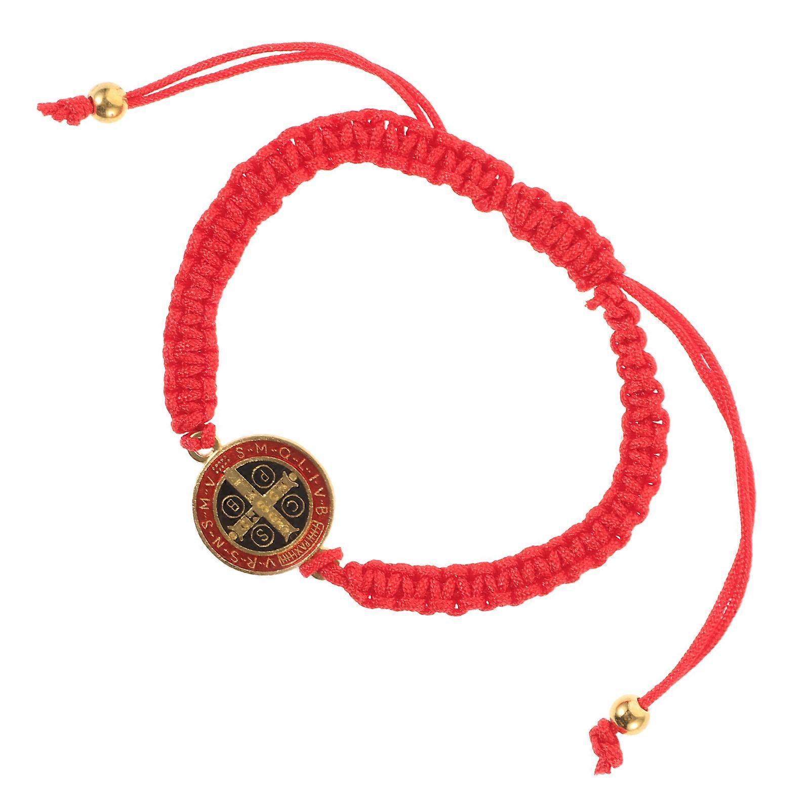 Catholic Bracelet Saint Benedict Handmade Woven String Bracelet 3Pcs