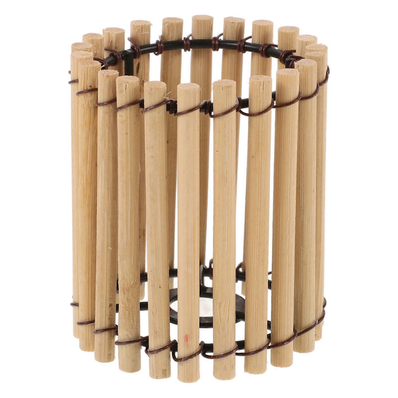 Bamboo Lampshade Hanging Lamp Shade for Home Use 1 Piece Khaki Color