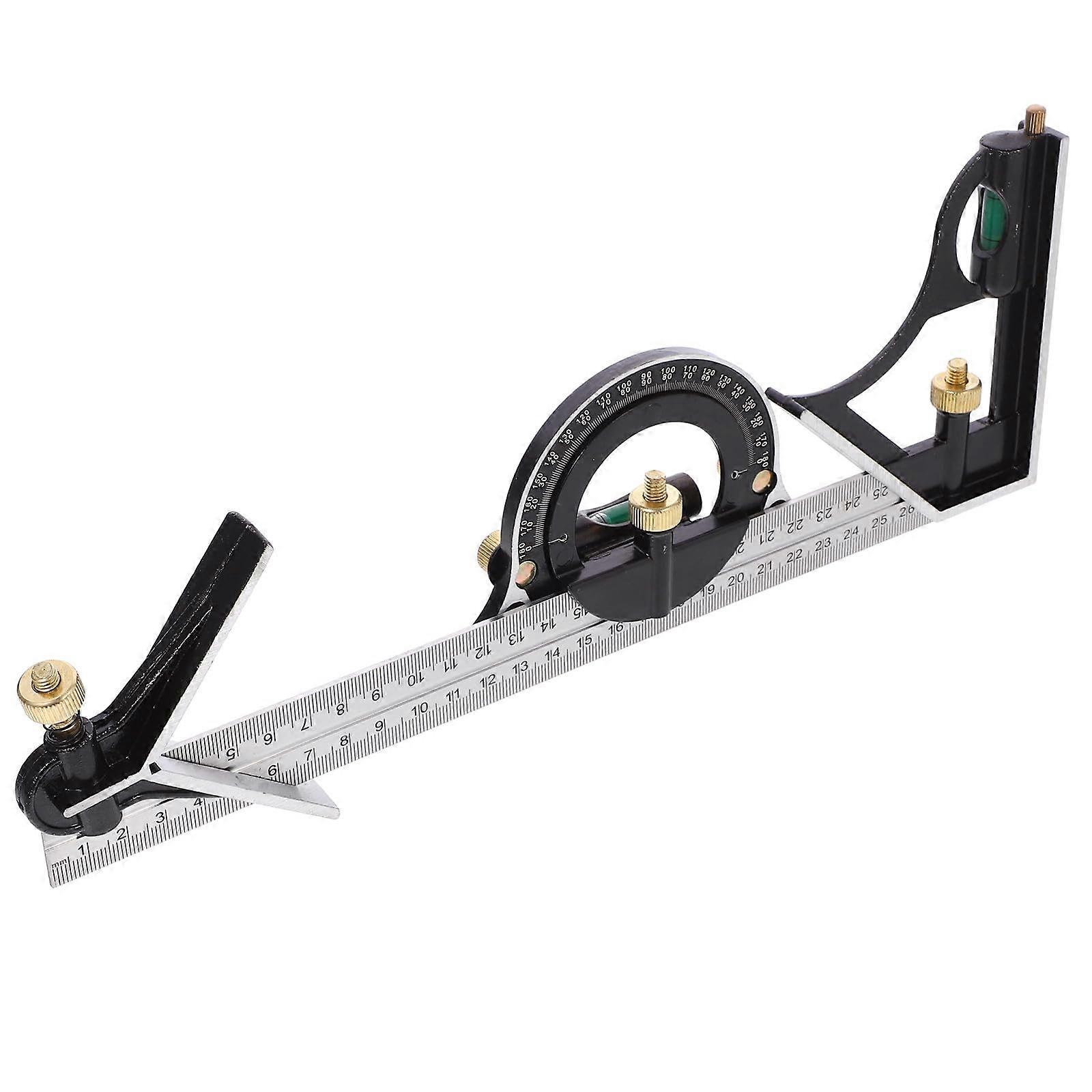 Woodworking Angle Measuring Ruler Stainless Steel Carpenter Gauge with MultiAngle Protractor