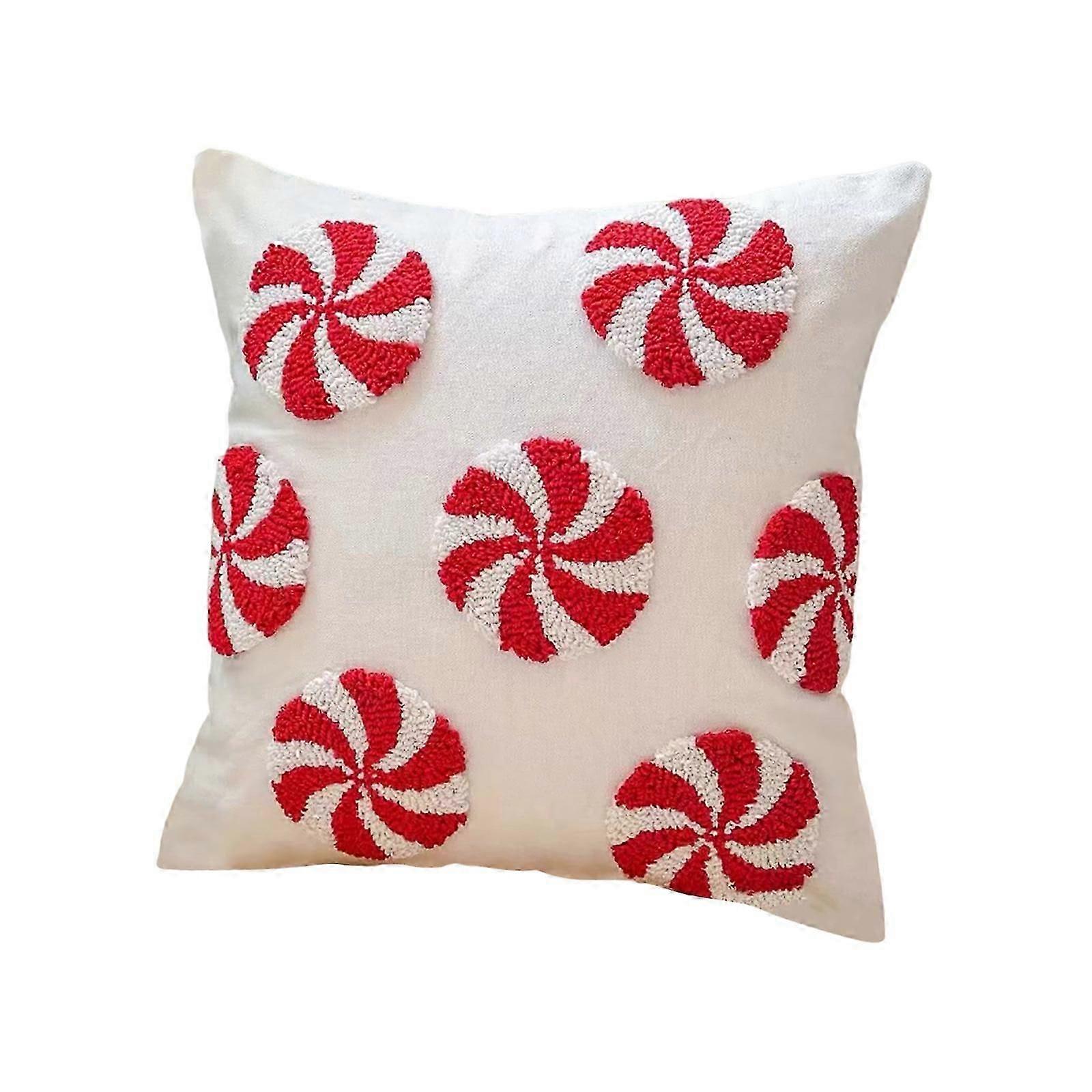 2025 & CISIL - 45cm Christmas Pillow Cover, Christmas Deer Cane, Home Sofa Pendant, Decorative Cushion