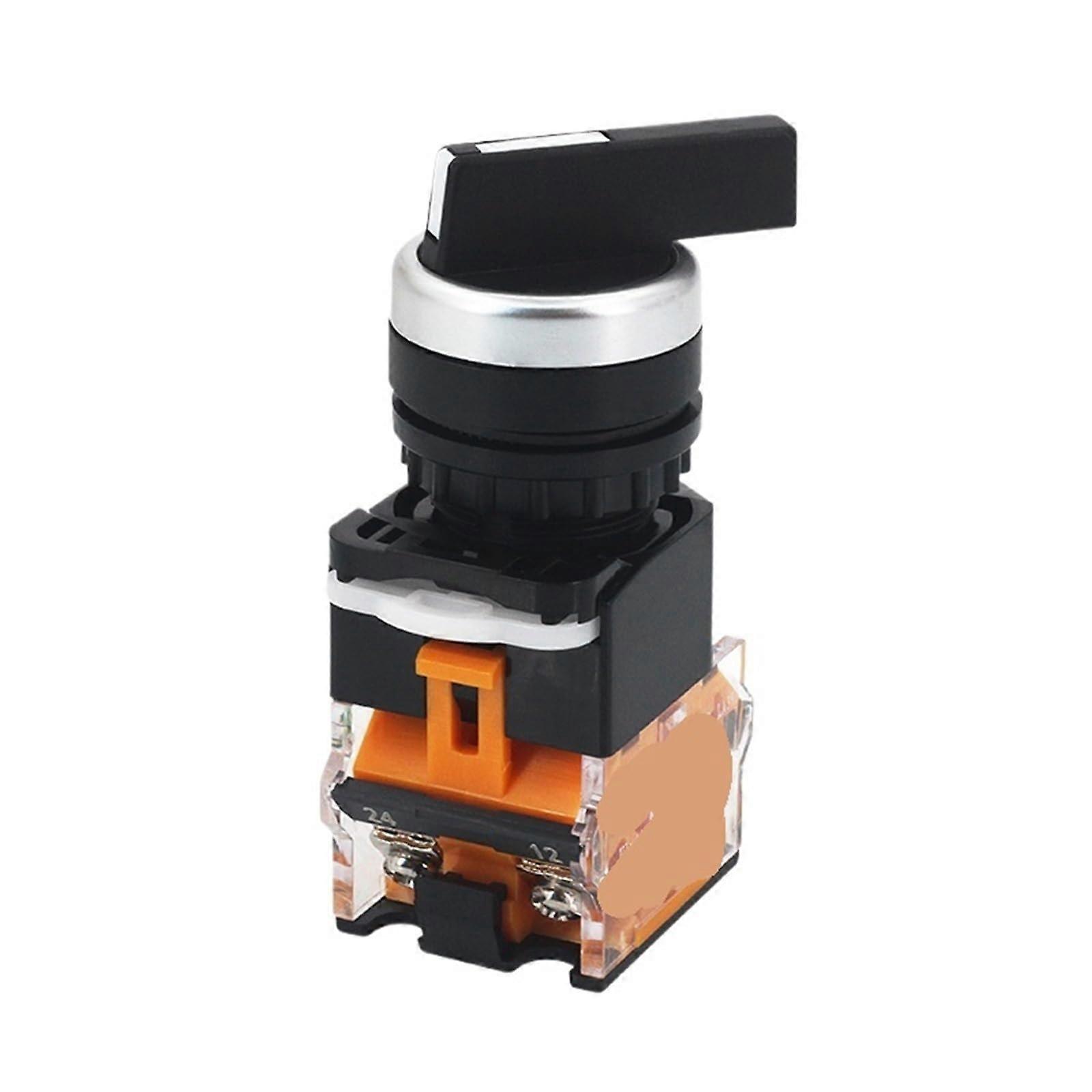 22mm Rotary Switch with SelfLocking and Dual Position Control, Long Handle 2/3 Positions