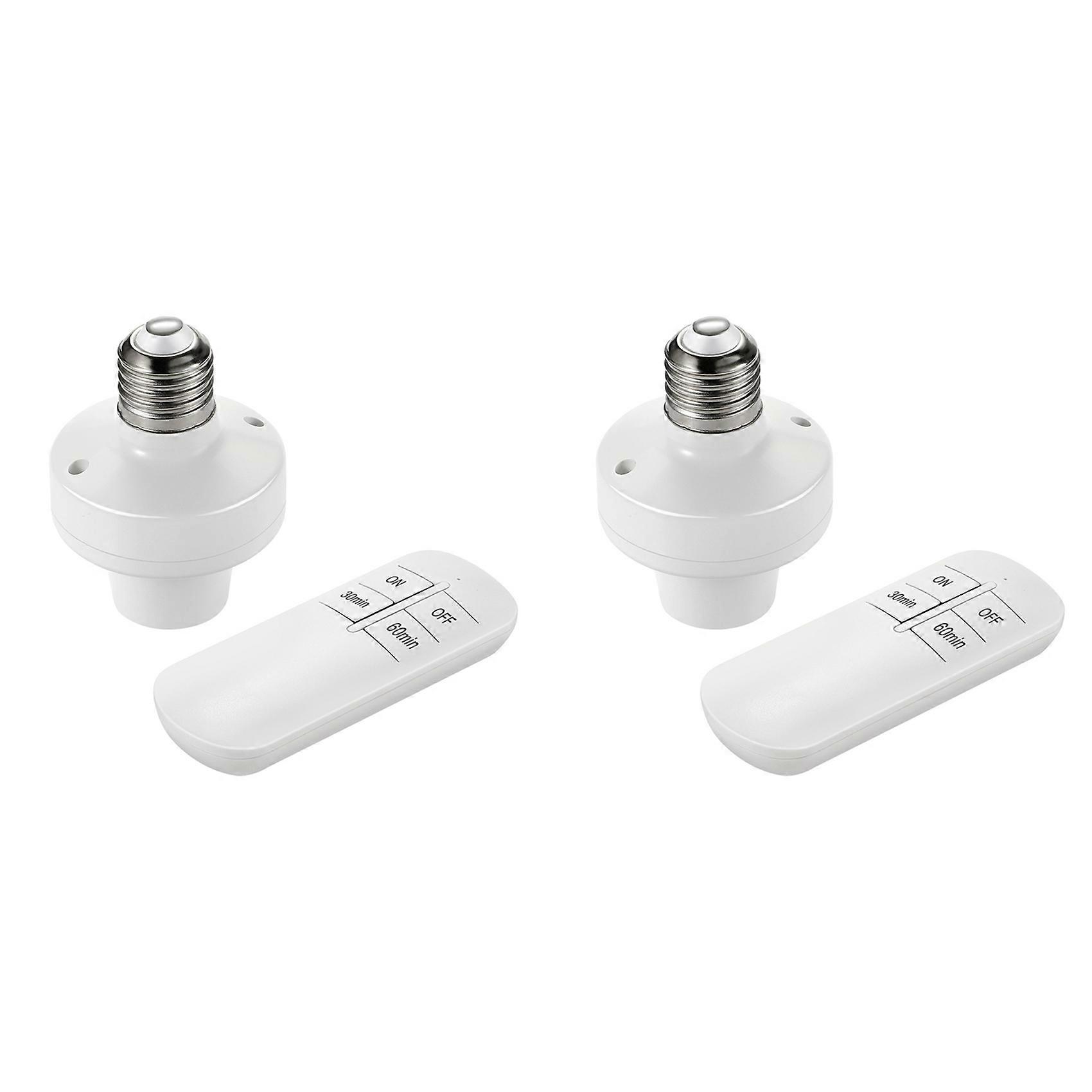 2X E26 E27 Wireless Remote Control Light Socket Lamp Holder 20M Base ON/Off Smart Switch Socket Range Smart Device(220V)