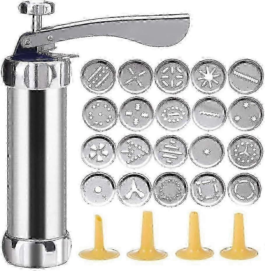 Biscuit Maker aço inoxidável 20pcs Shaper Cutter decorando Cookie Press Pump Machine