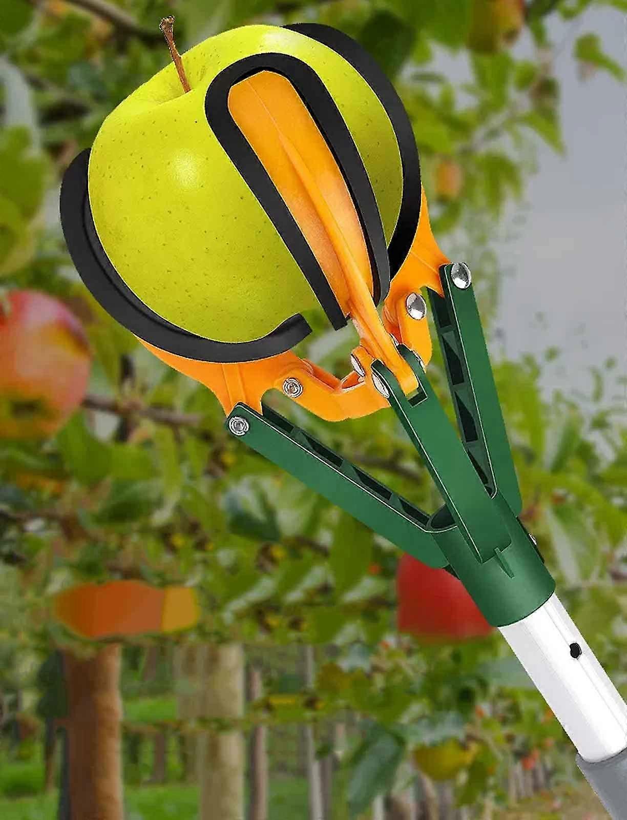 Telescopic Aluminum Fruit Picker Tool with ThreeClaw Soft Grip, Adjustable 2.3M to 4M Handle