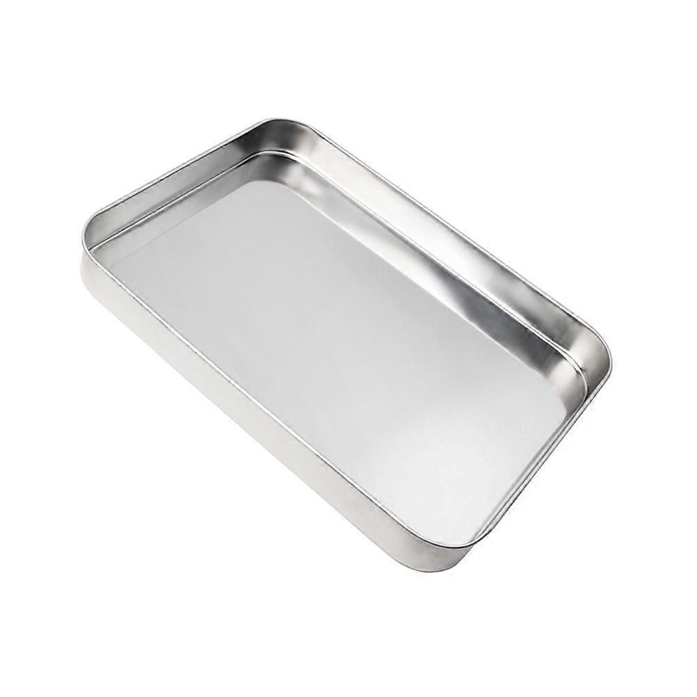 Stainless Steel Steaming Dish Baking Tray for Kitchen Use 10Inch Rectangular Plate