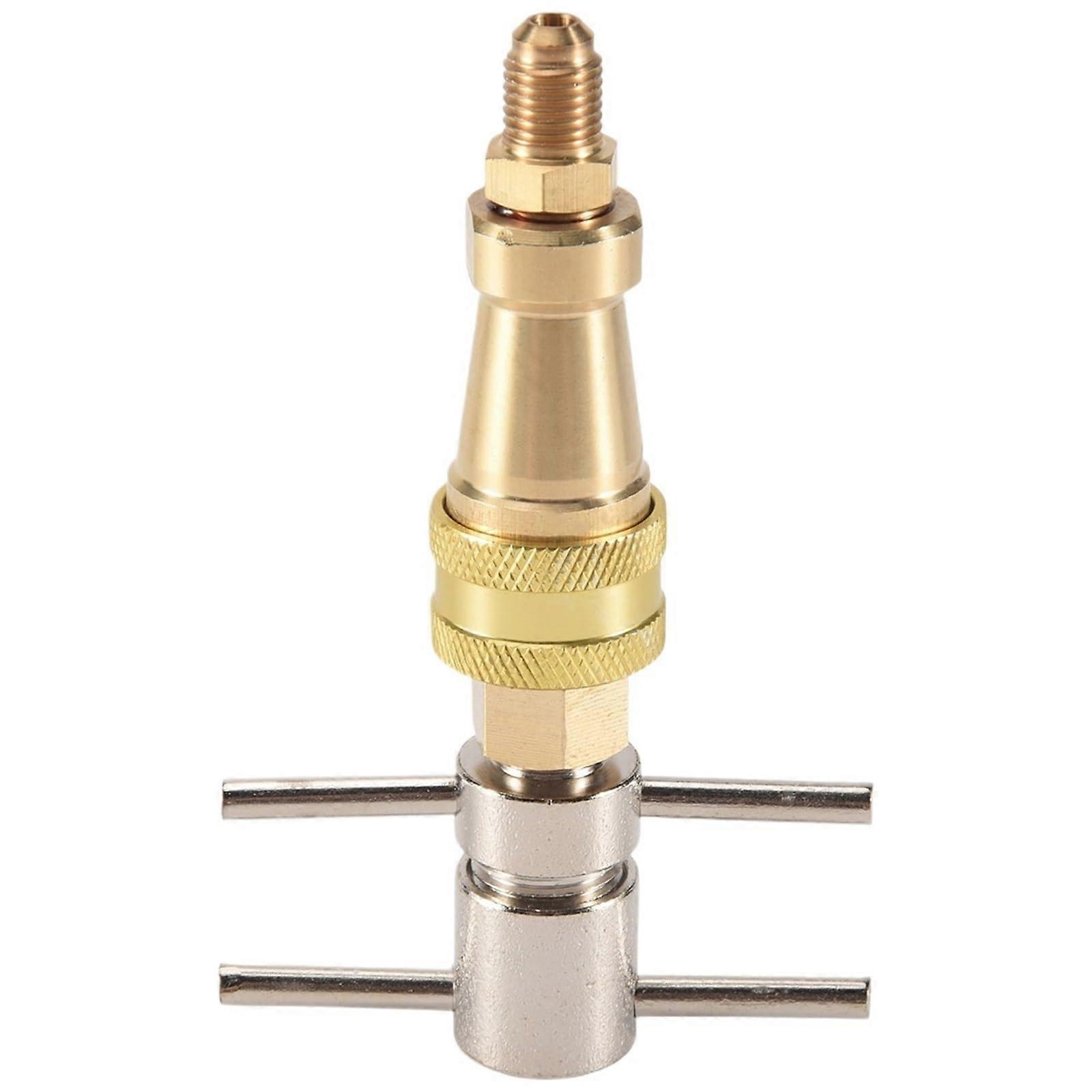 1/4 Inch Brass Refrigerator Connector, LeakProof Coupling for MultiSize Refrigeration Pipes