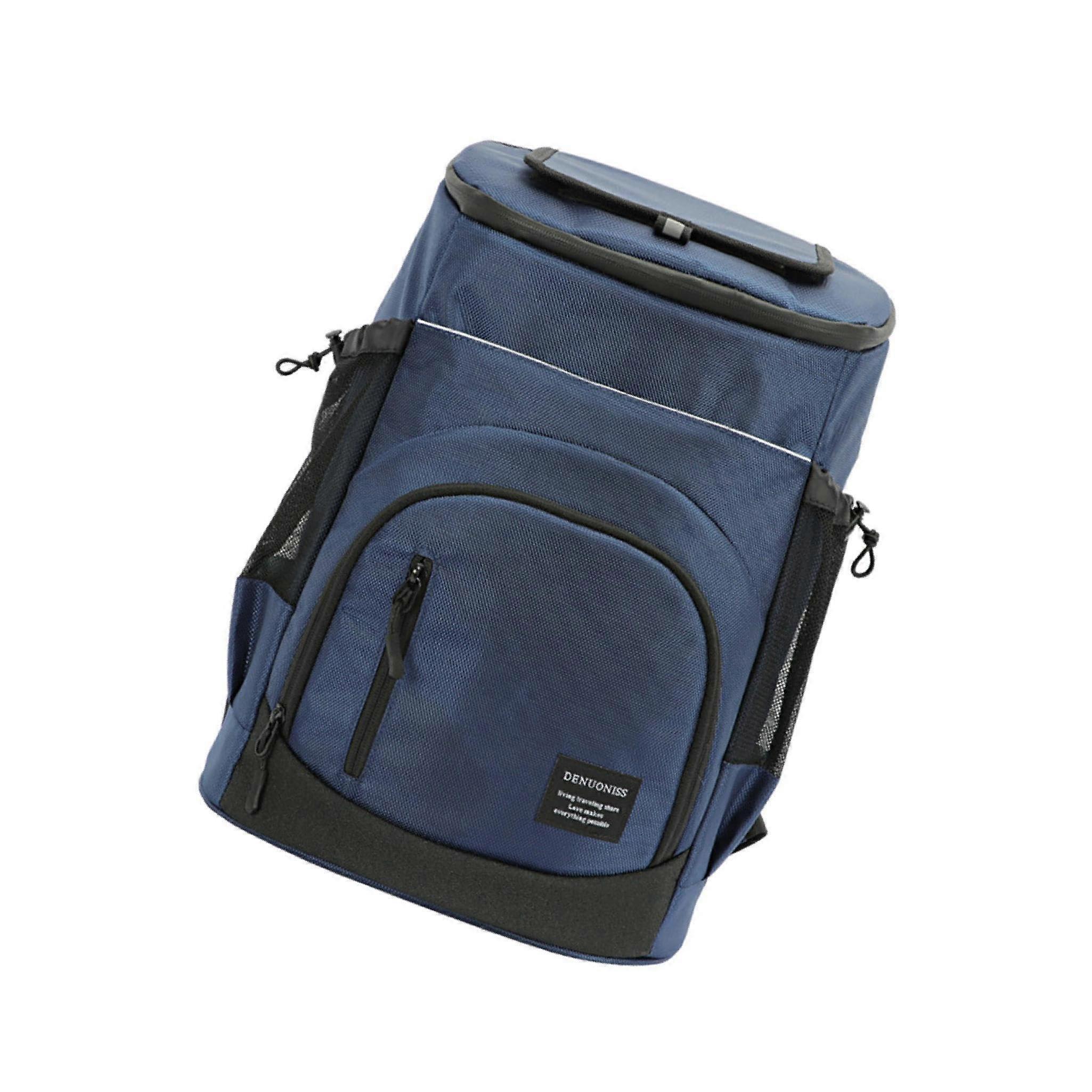 Large Capacity Waterproof Cooler Backpack with Triple Layer Insulation for Picnic and Wine, Dark Blue