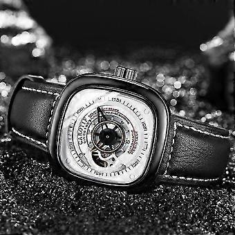 Automatisch mechanisch herenhorloge van een luxe sport- en vrijetijdsmerk, hol vierkant, grote wijzerplaat, waterdicht, leren horloge, Montre Homme 26s