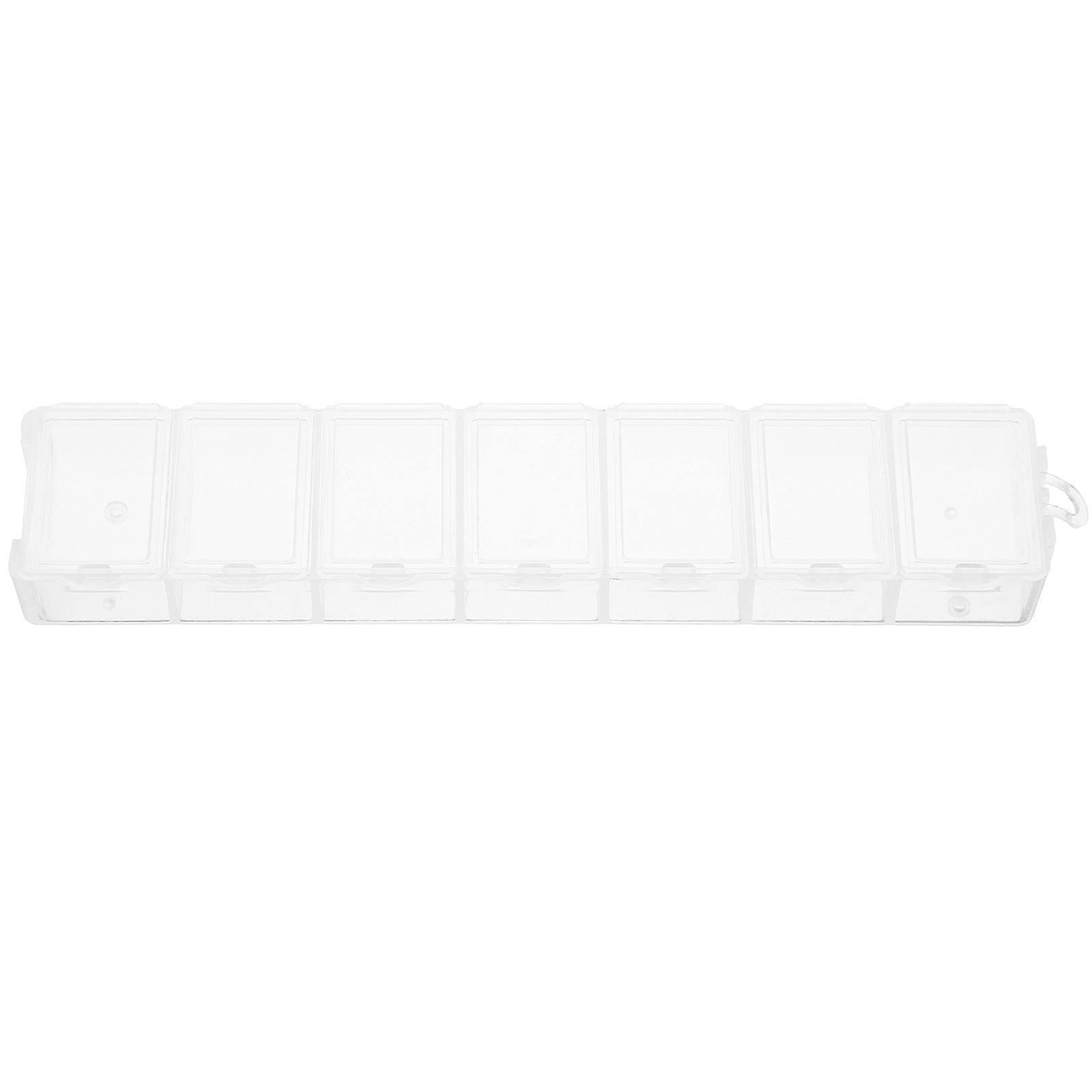 5Pcs Bead Storage Case Multi-Grid Compartment Organizer For Crafters Rectangular Shape 15X3X1.5CM Plastic