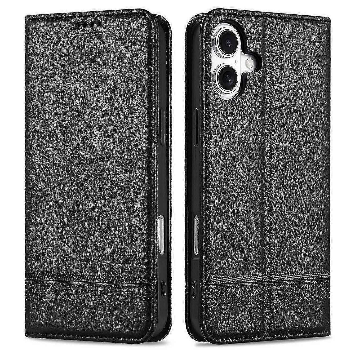Custodia portafoglio in pelle per iPhone 16 - Caffè