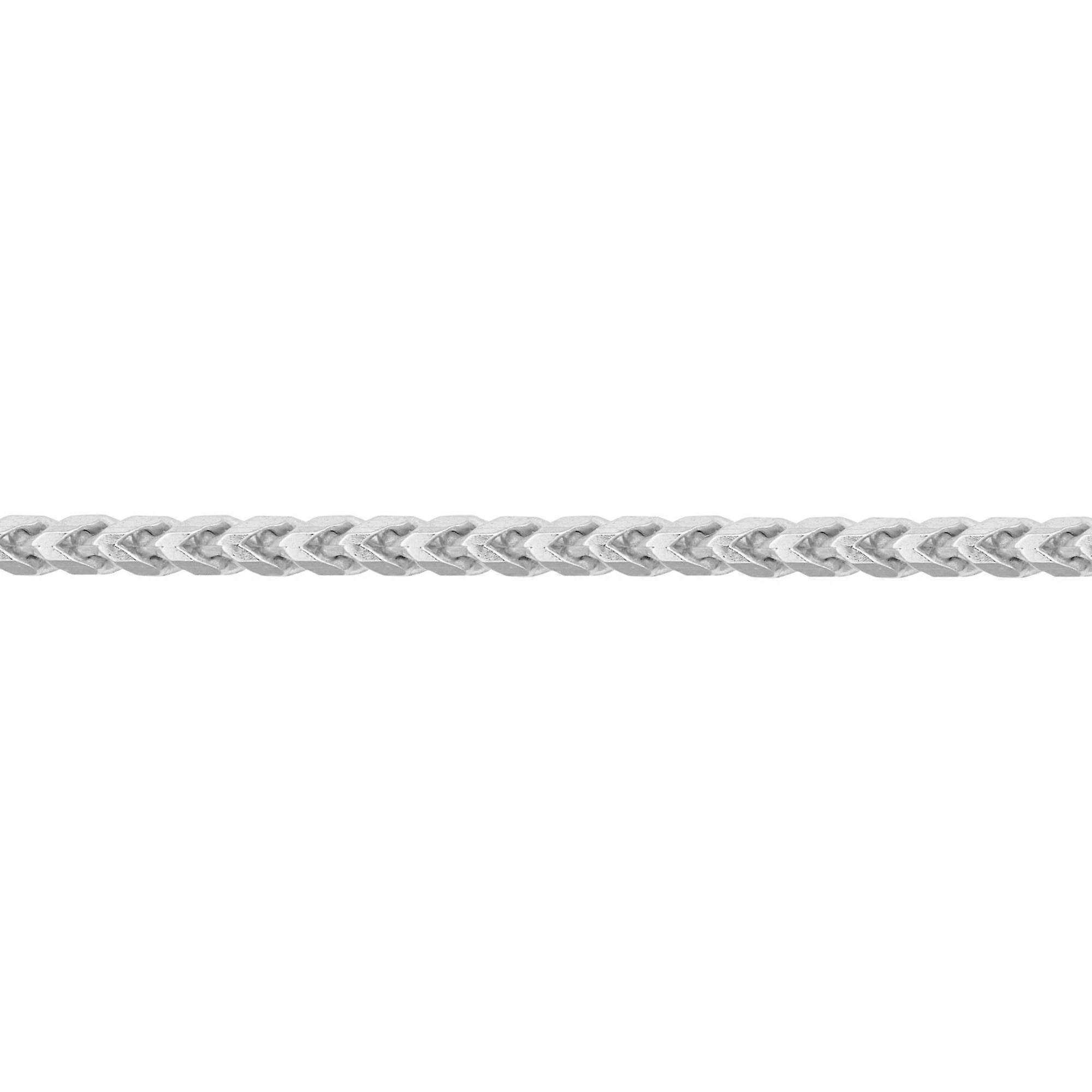 Jewelco London Unisex Rhodium Plated Sterling Silver Square 3D Curb Franco 3.5mm Chain Necklace