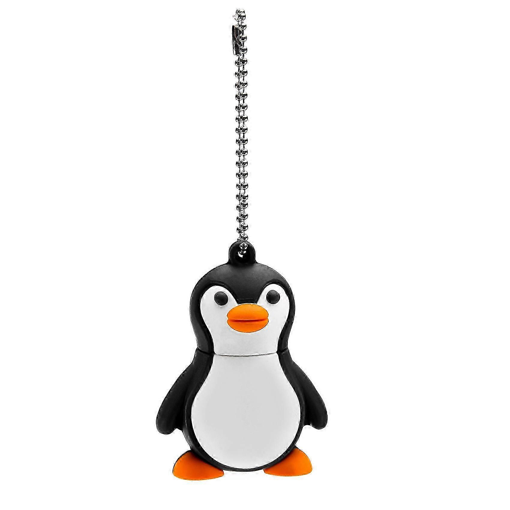 32GB Novelty Cute Penguin USB 2.0 Flash Drive Data Memory Stick Device - Black and White