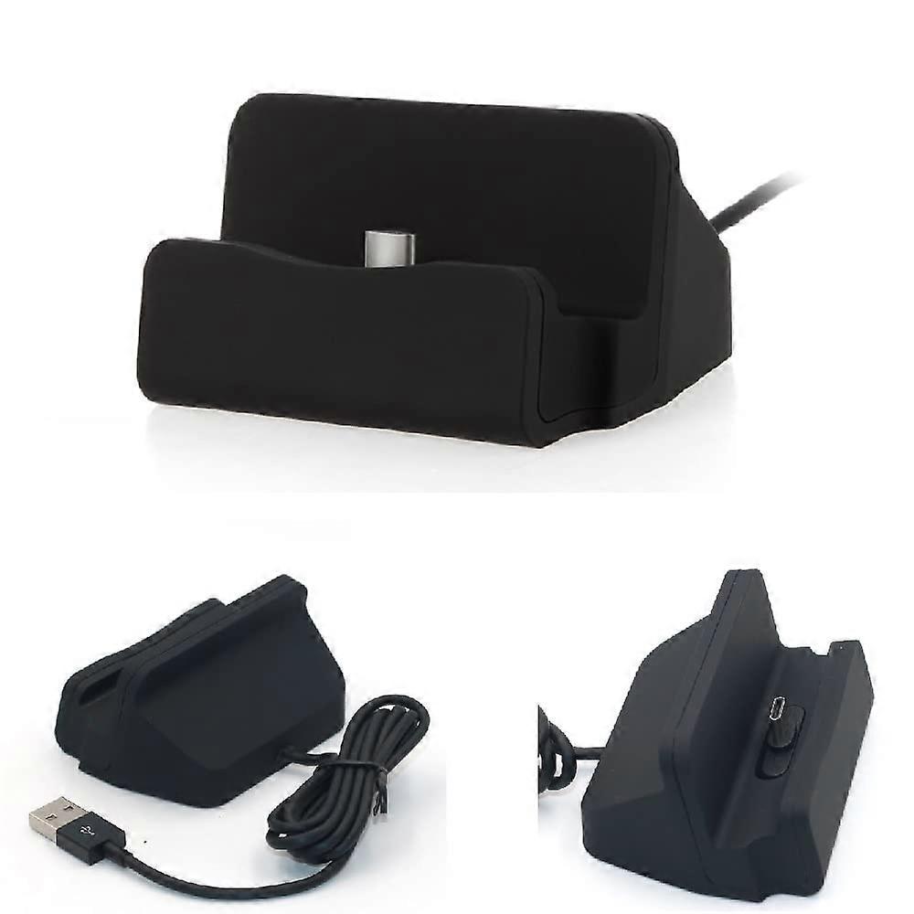 USB Type C Charging Dock for TCL 406s Smartphone with Fast Charging and USB 2.0 Data Cable, Black