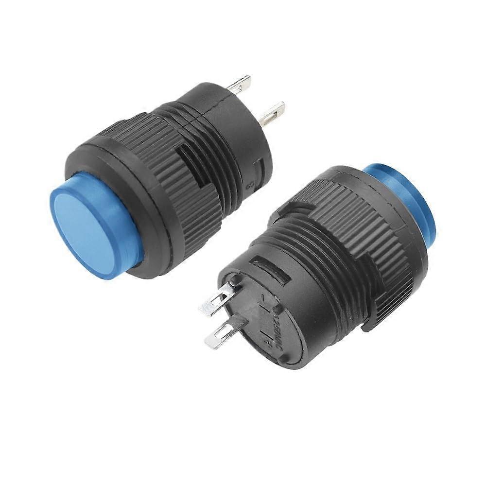 Blue 16mm Momentary Push Button Switch with Quick Action and Easy 2 Pin Connection