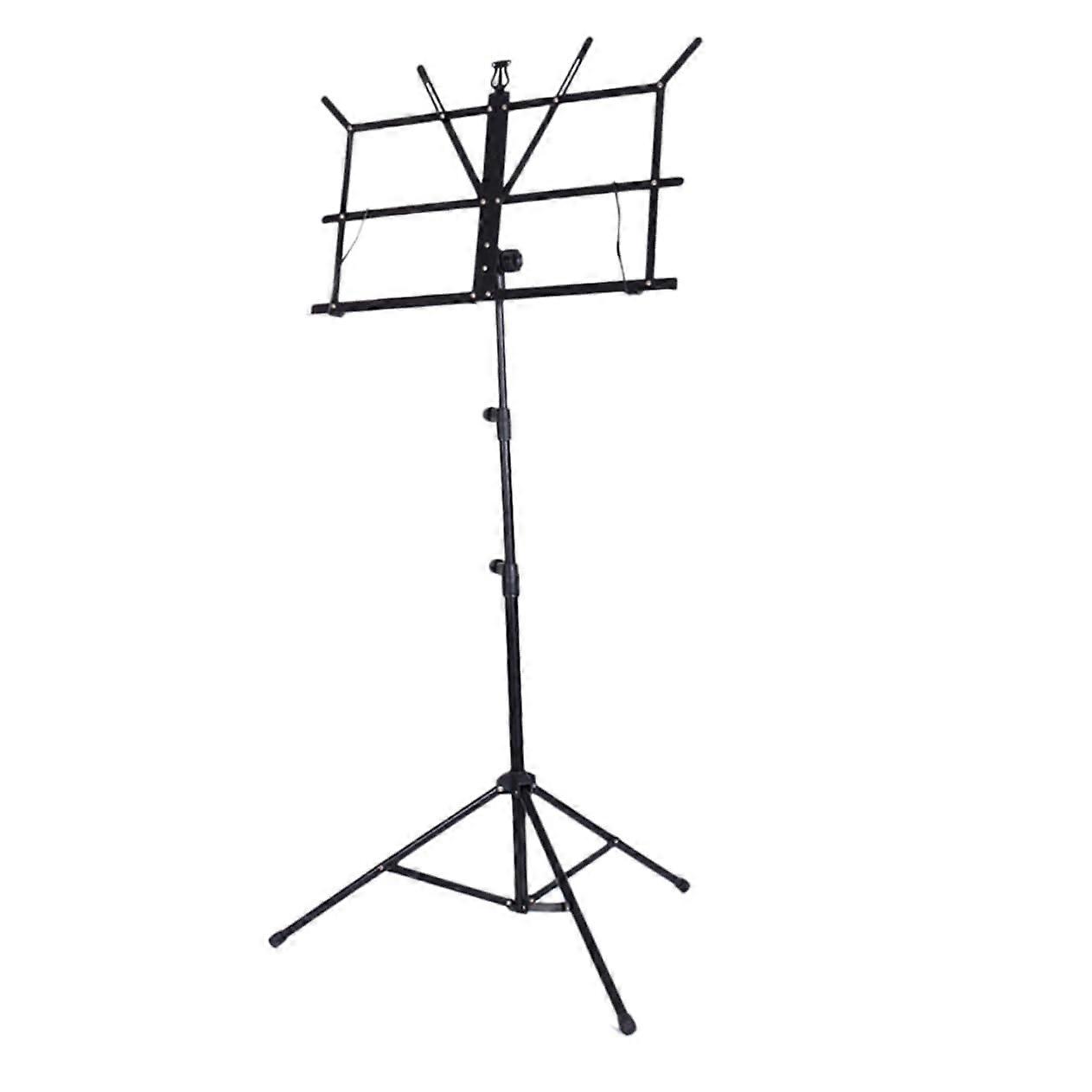 Adjustable Height Folding Music Stand Black Metal Tripod Lightweight Foldable MultiAngle Design