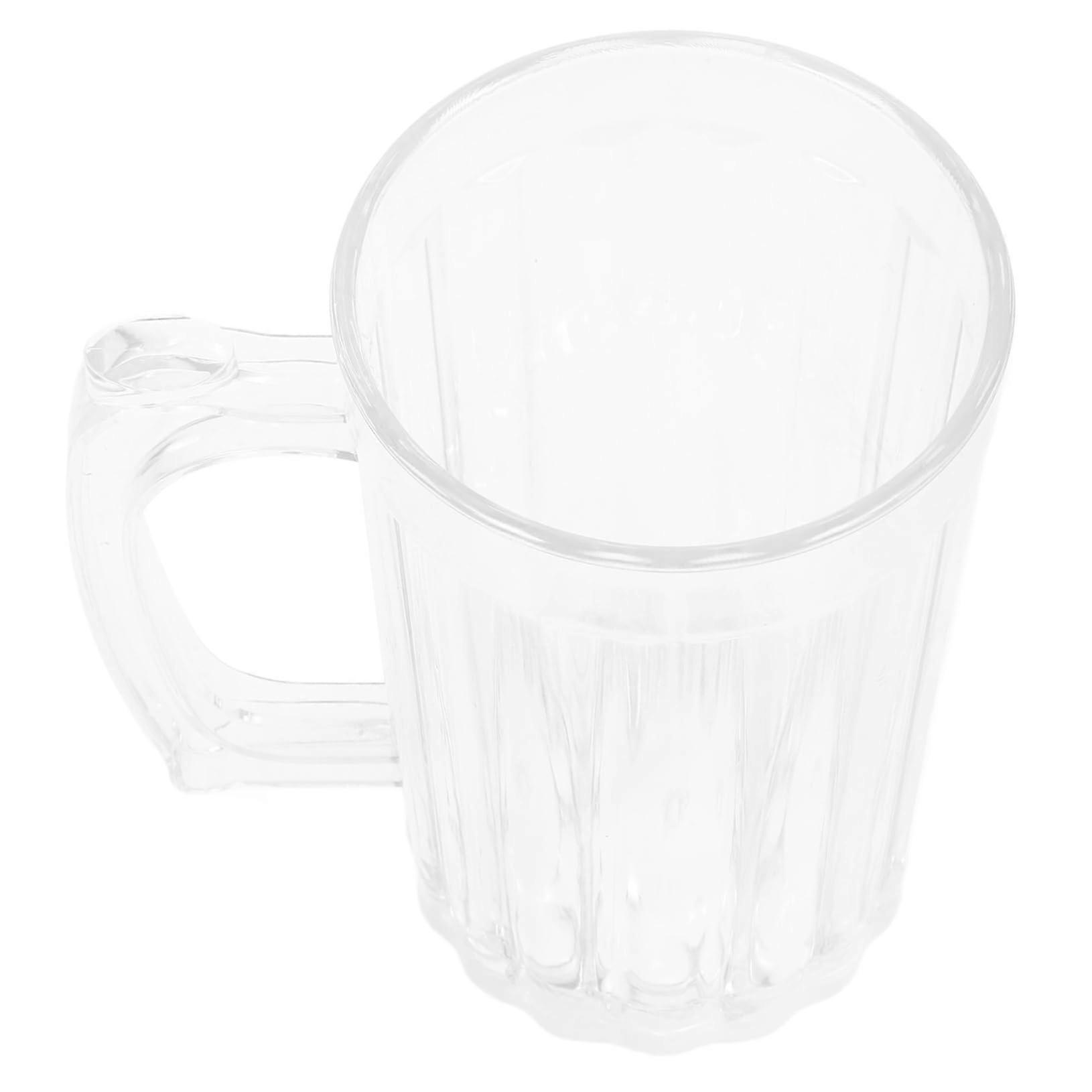Large Plastic Beer Mug with Handle, Clear Durable Big Capacity Cup for Hot and Cold Drinks
