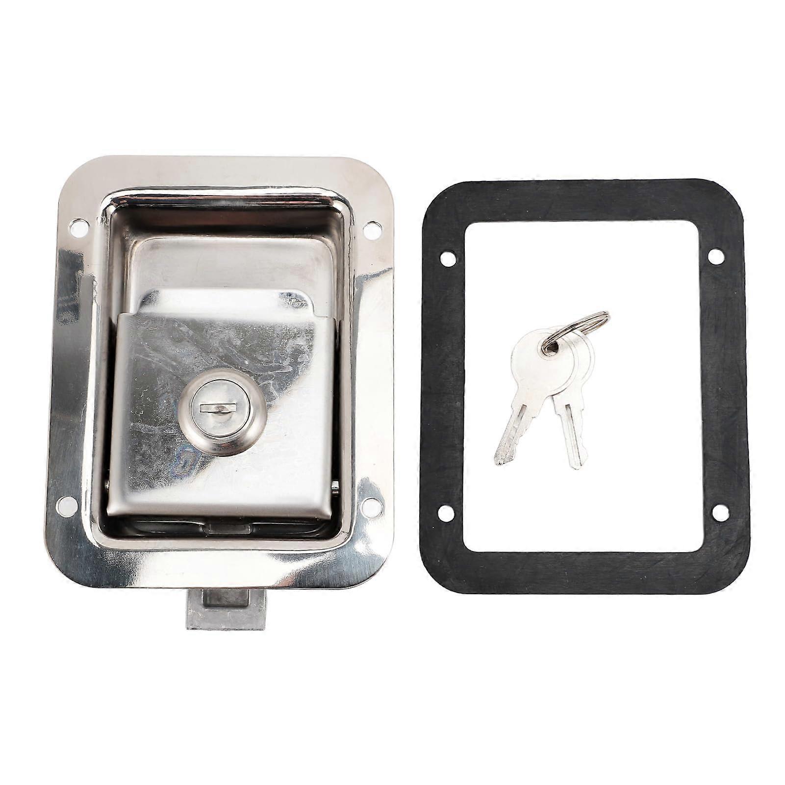 Stainless Steel T Handle Toolbox Paddle Lock with Folding Handle, Rustproof RV Compartment Latch