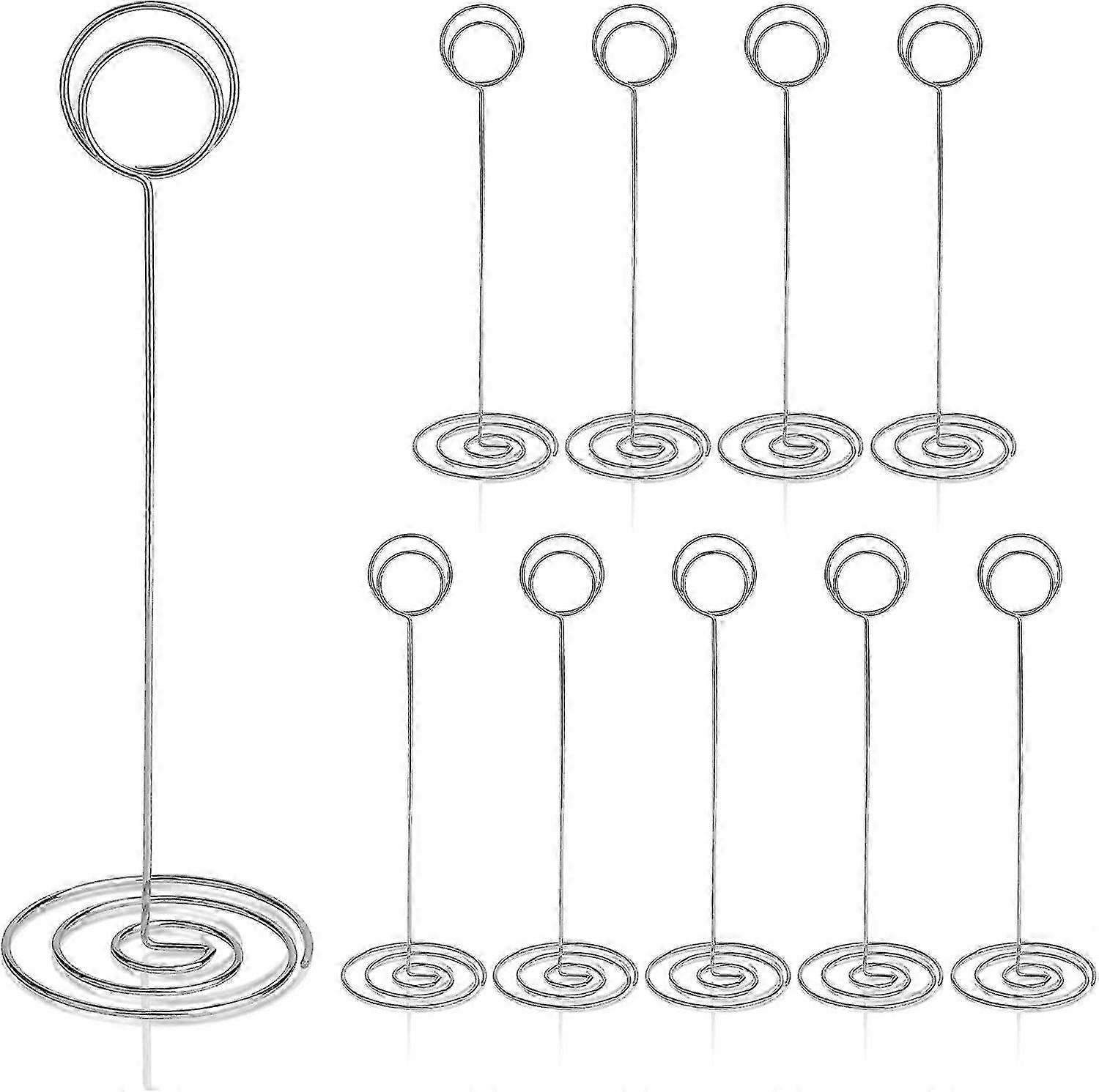 10 Stück Tischnummernhalter - Tischkartenhalter (Silber)