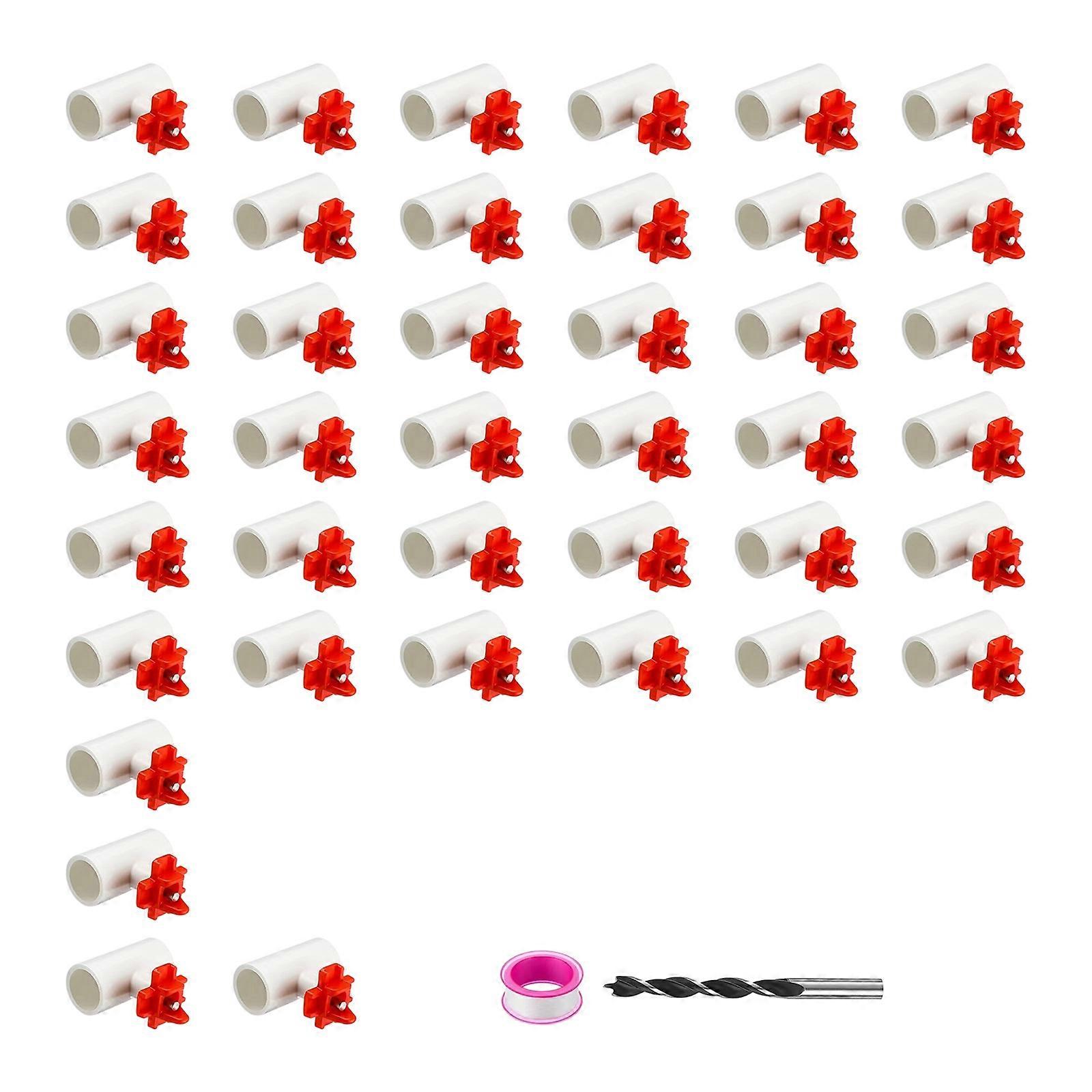 40Pack Nipple Drinker Automatic Poultry Watering System Reducing Waste with Simple Setup Healthy Environment for Chicken Multicolor